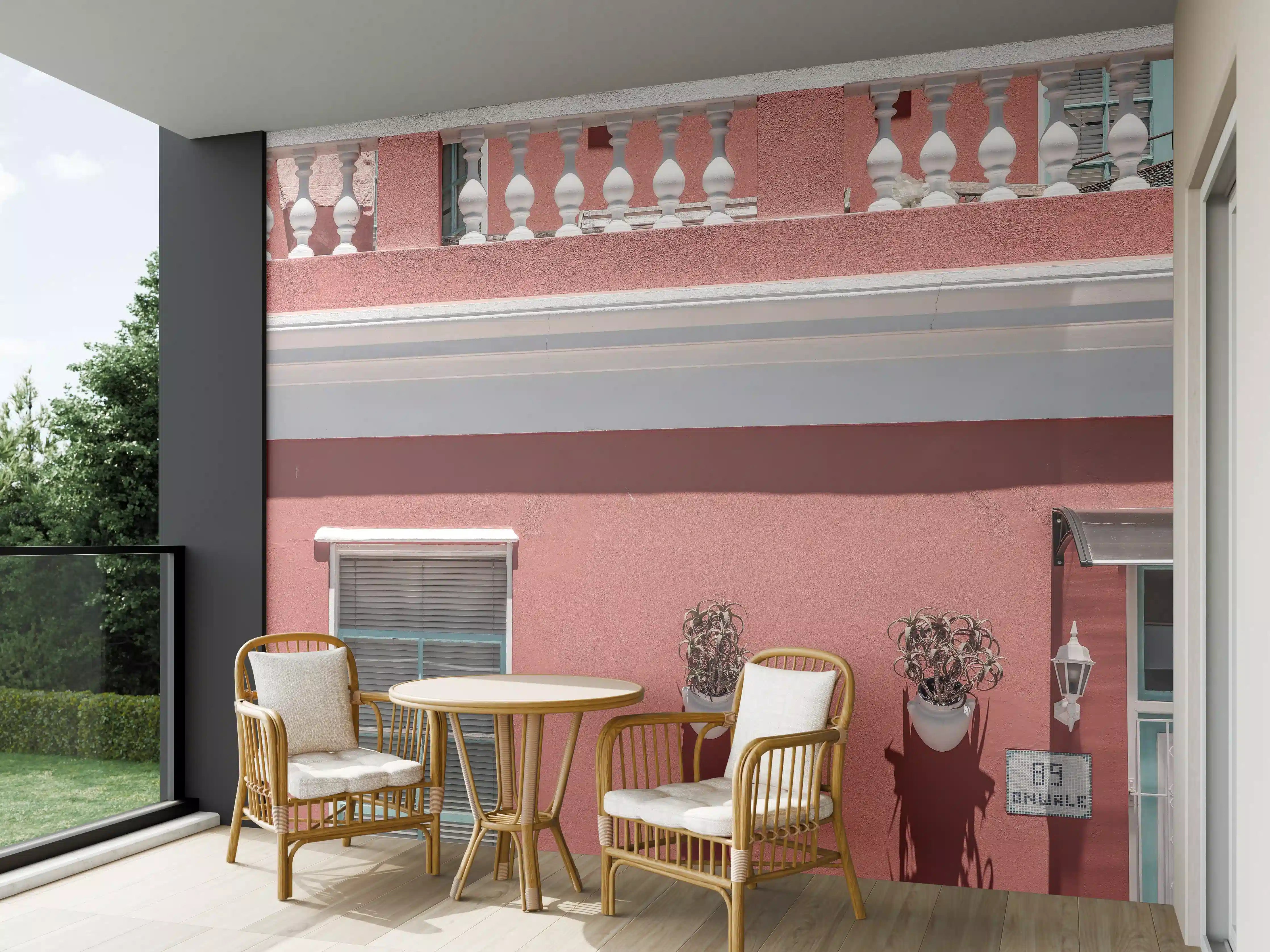 Wandverkleidung außen - Farbenfrohe Hausfassade Pink