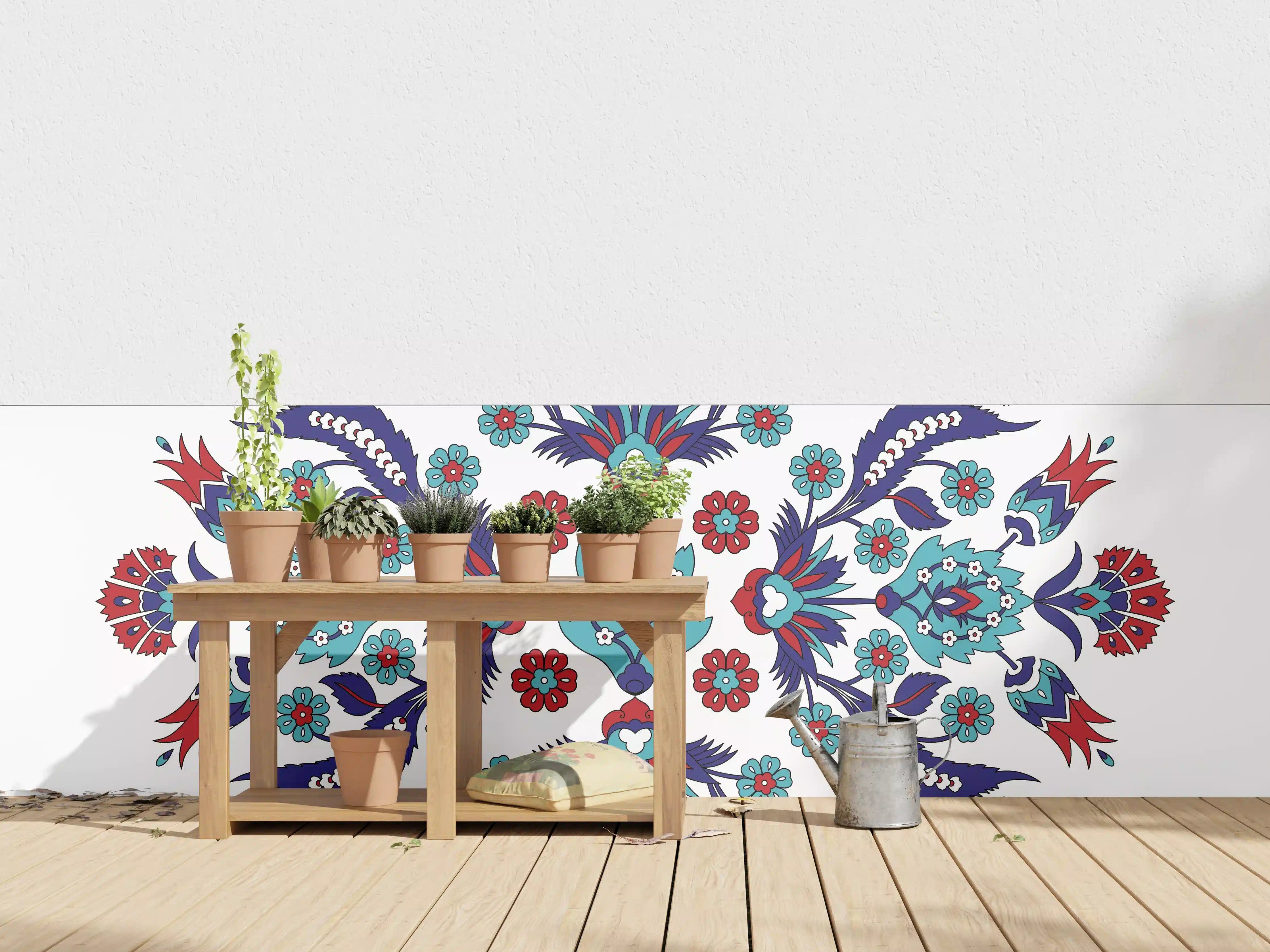 Wandverkleidung außen - Farbenprächtiges Blumen Mandala