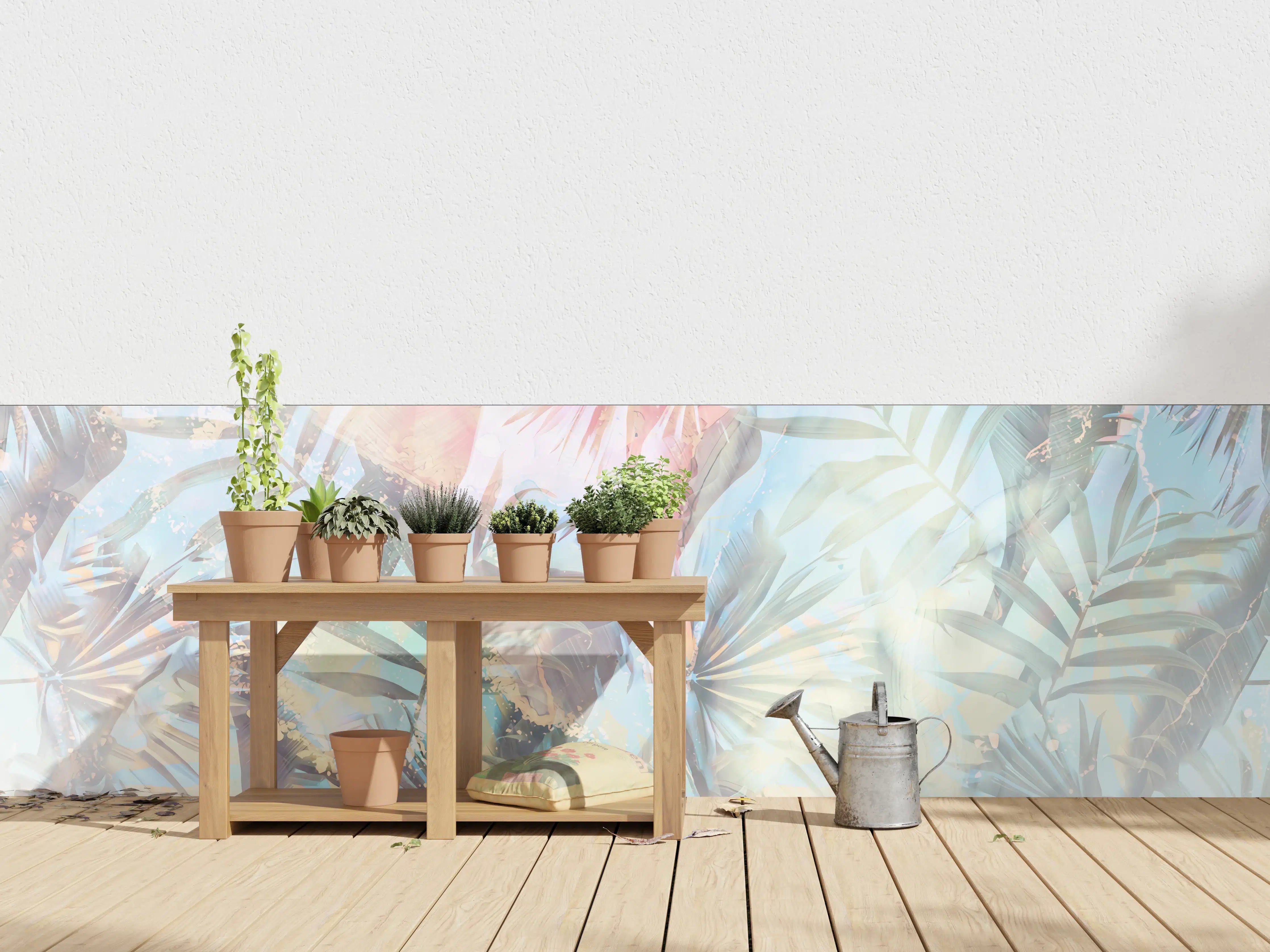 Wandverkleidung außen - Florale Darstellung - Pastell