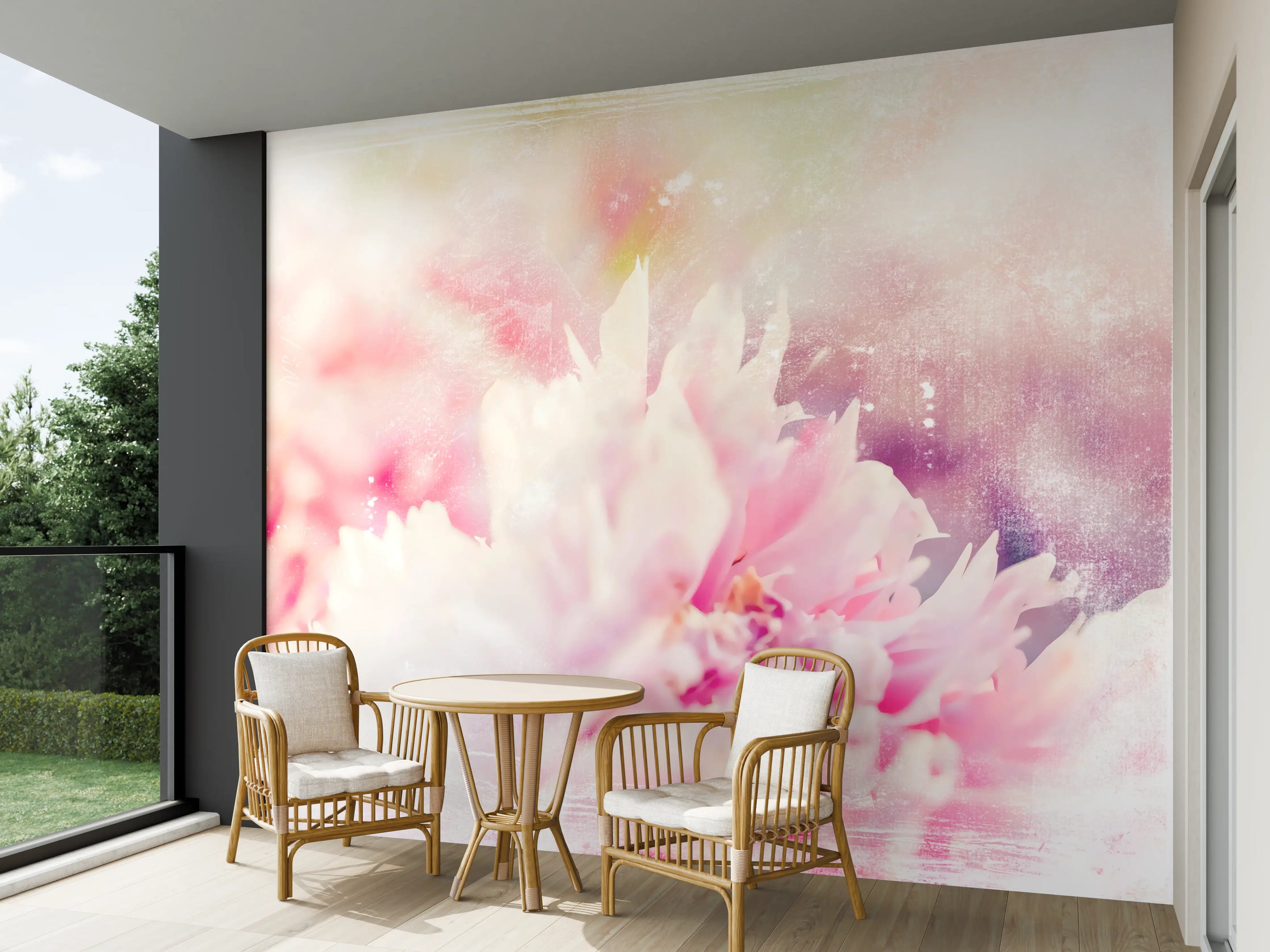 Wandverkleidung außen - Florale Darstellung