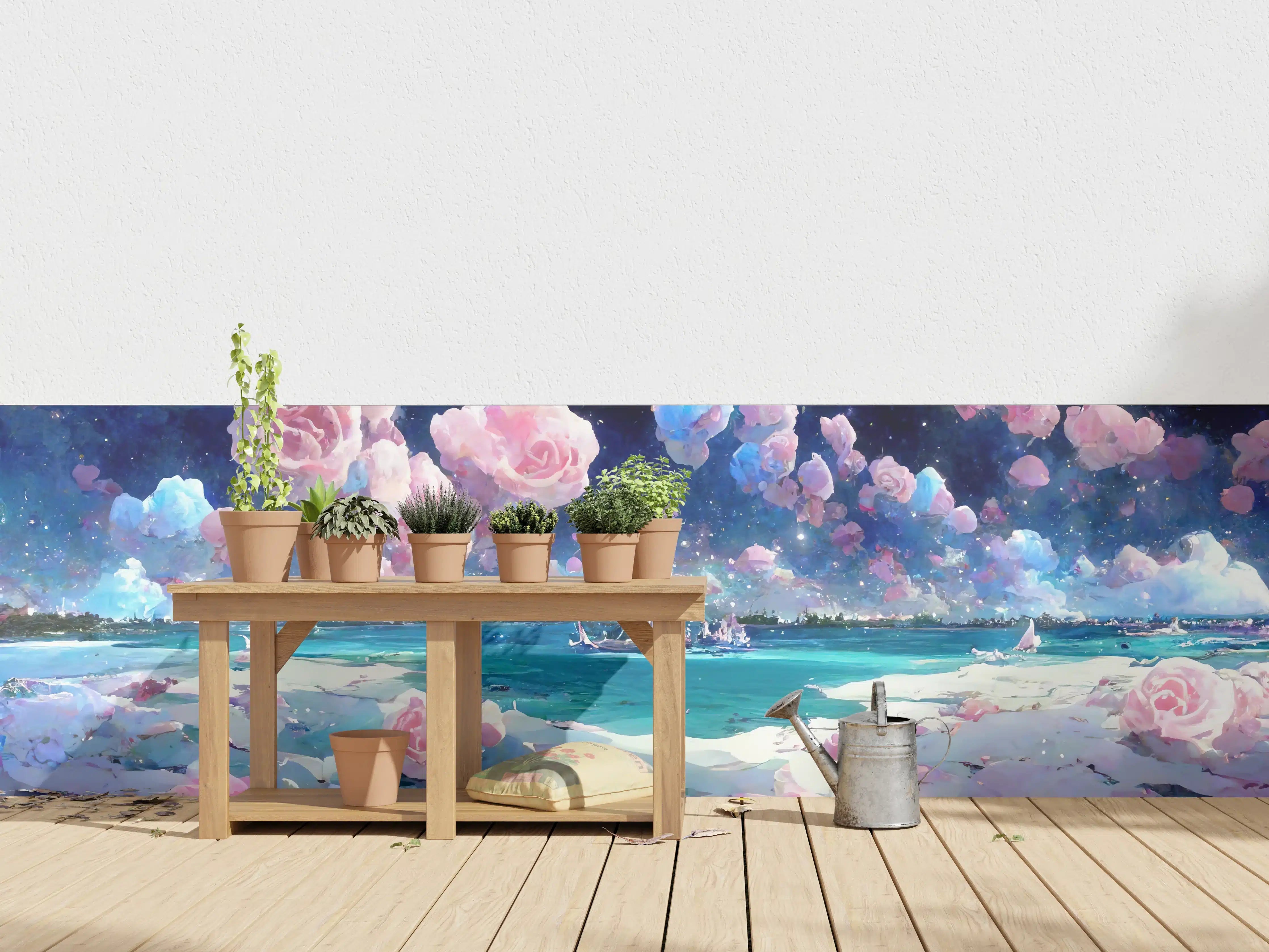 Wandverkleidung außen - Florale Traumwelt - Ozean