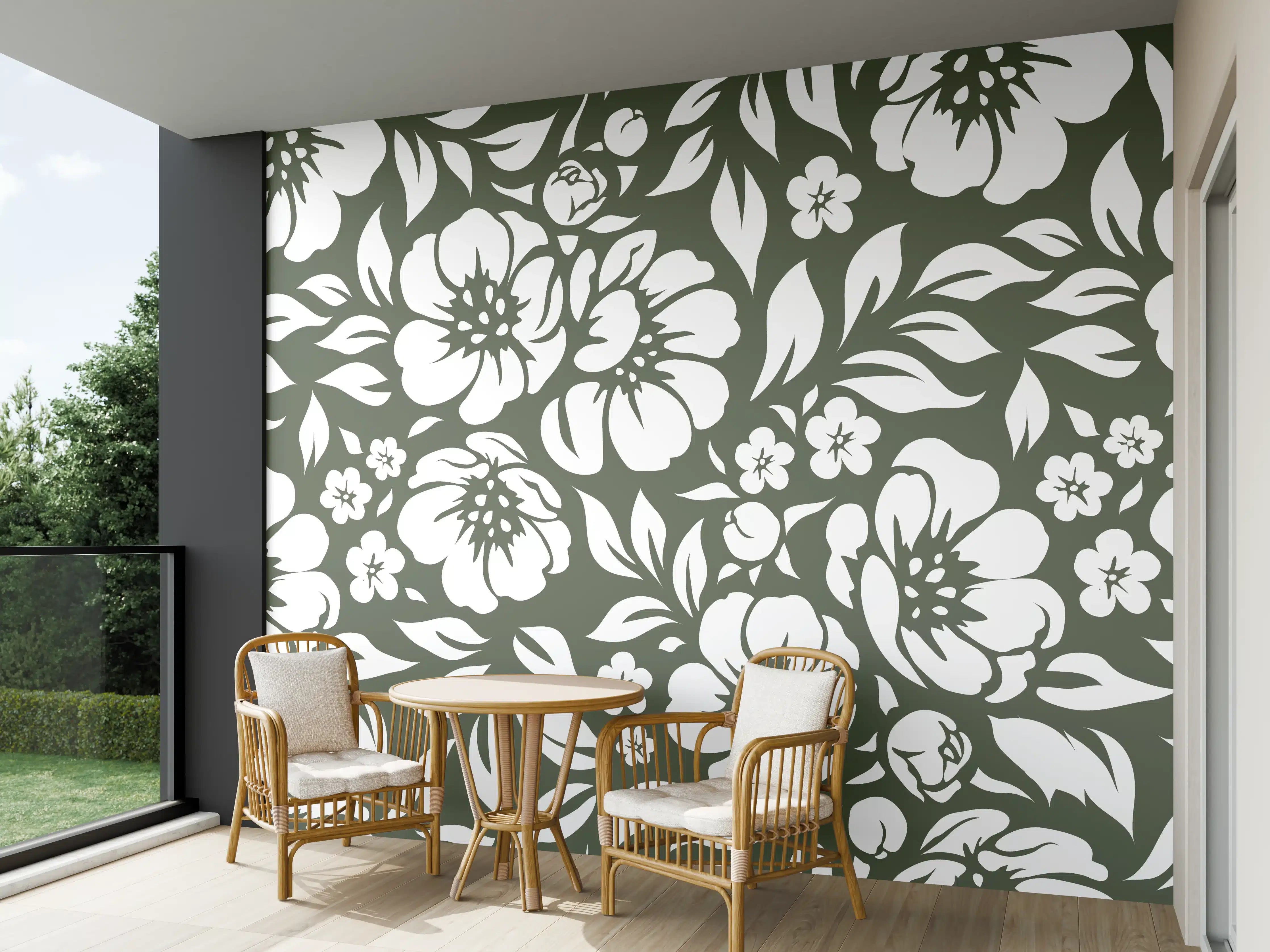 Wandverkleidung außen - Florale Wanddekoration