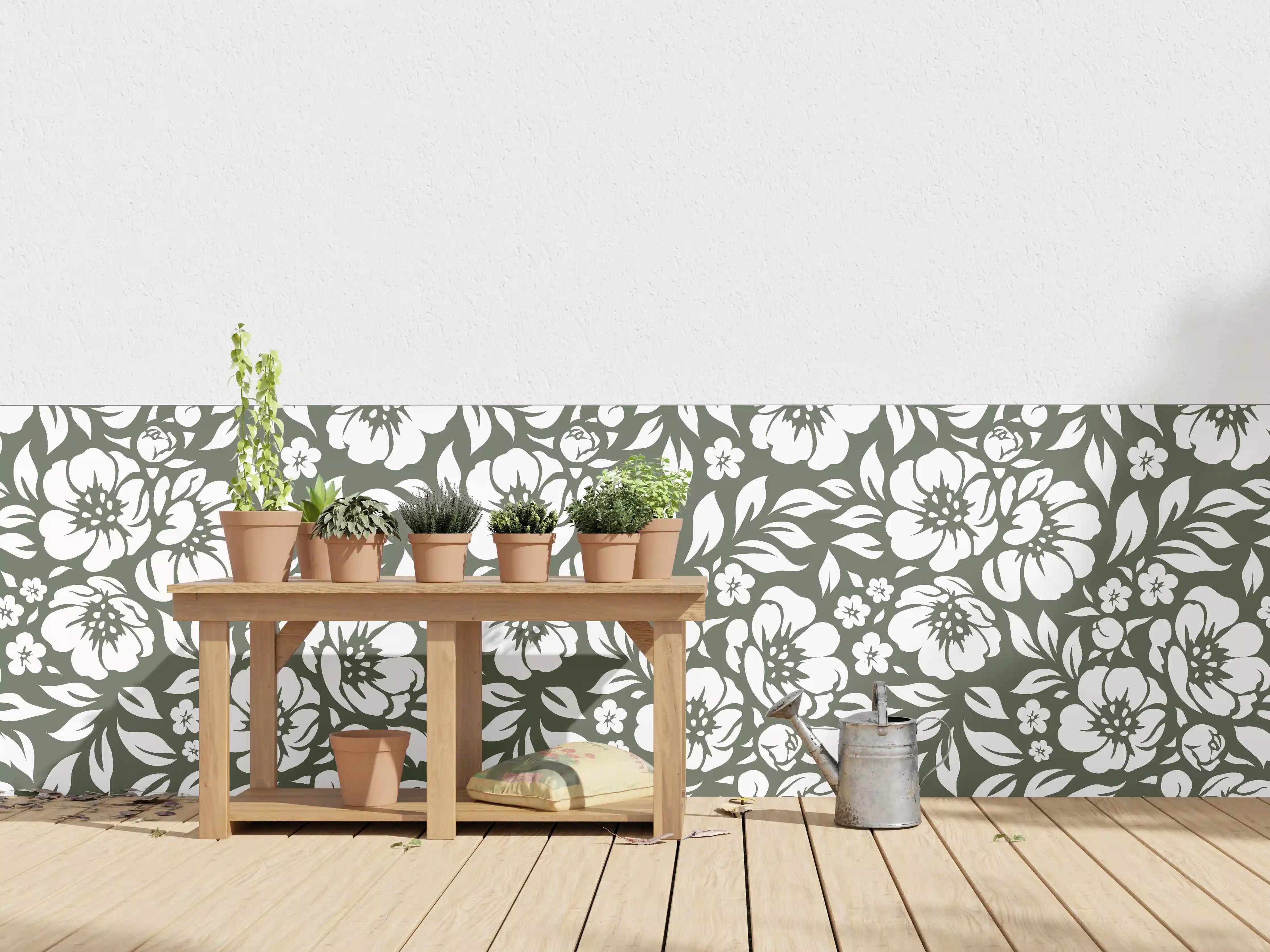 Wandverkleidung außen - Florale Wanddekoration