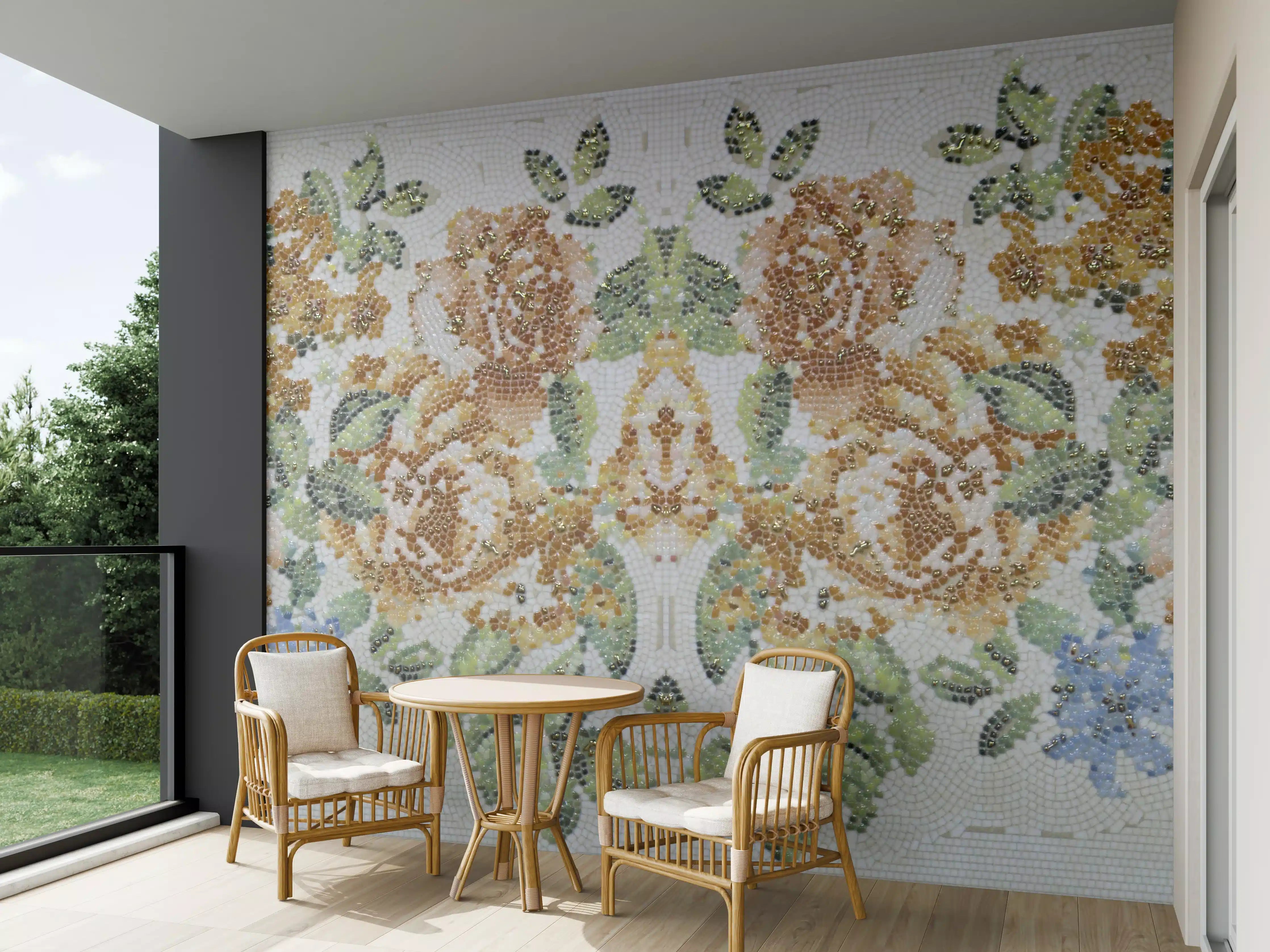 Wandverkleidung außen - Florales Muster Design Textur