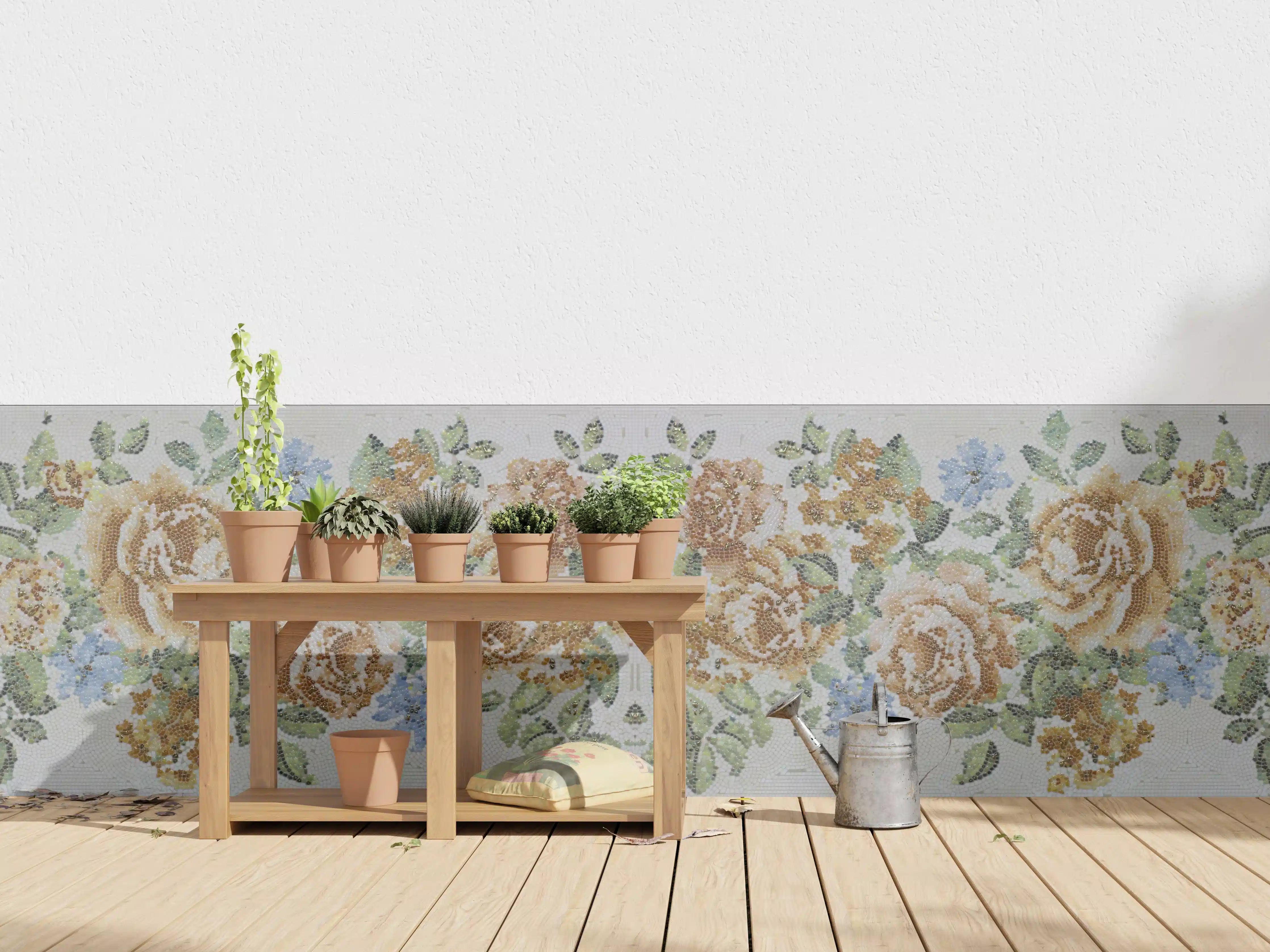 Wandverkleidung außen - Florales Muster Design Textur