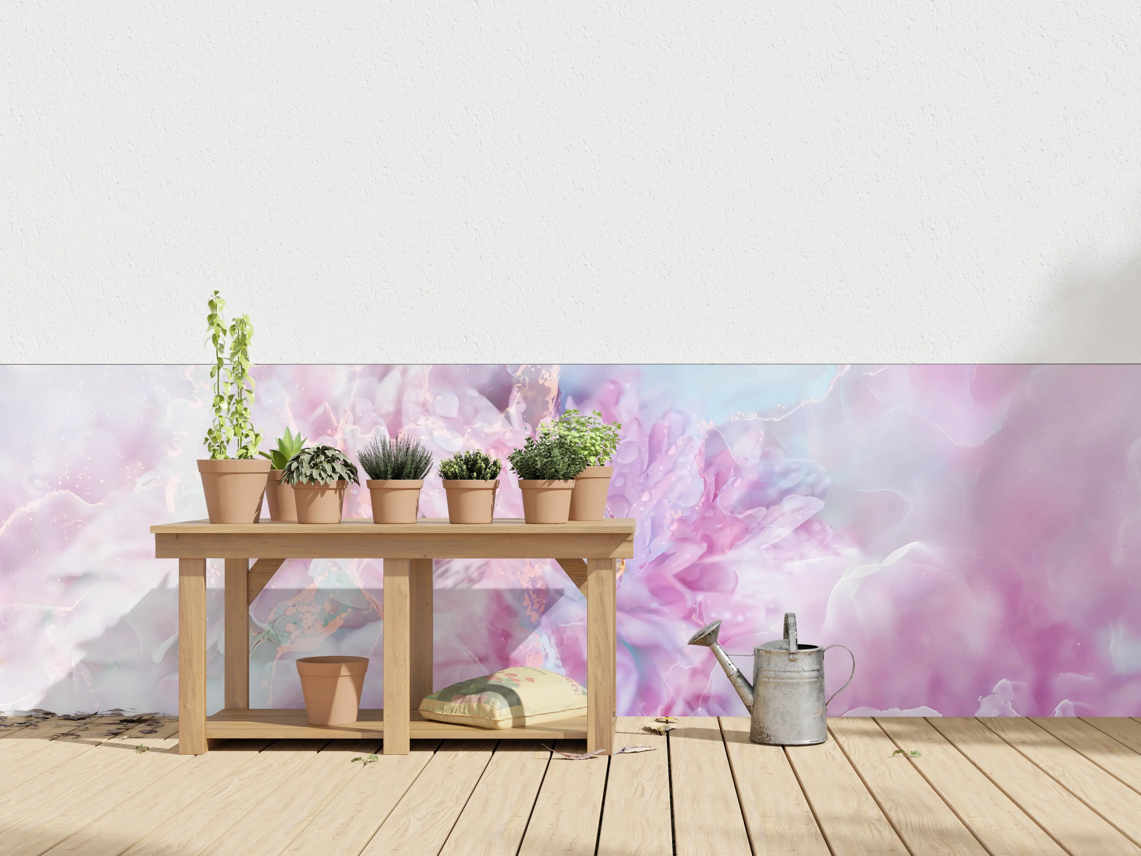 Wandverkleidung außen - Florales Portrait - Pastell