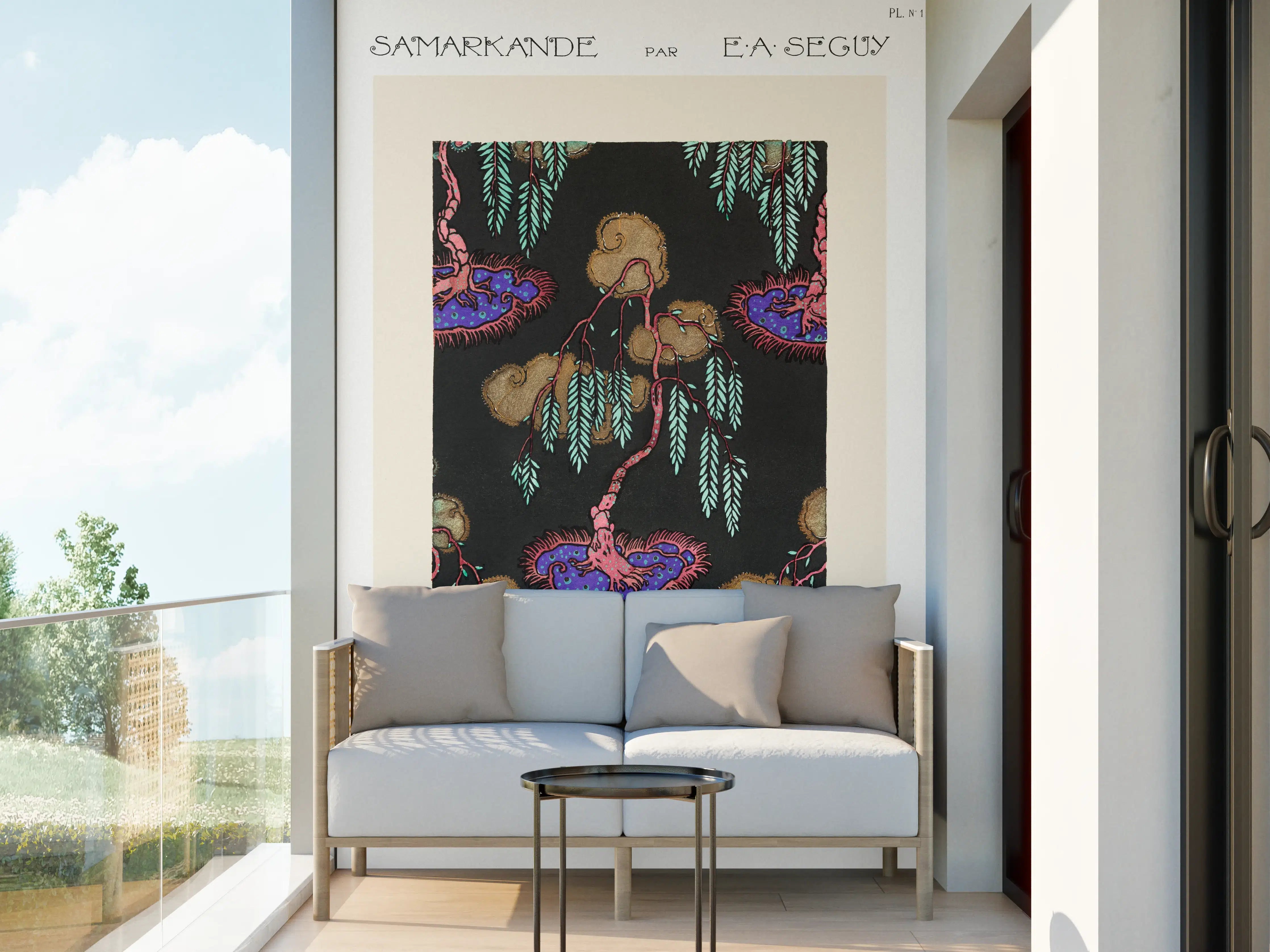 Wandverkleidung außen - Florales Vintage-Kunstposter
