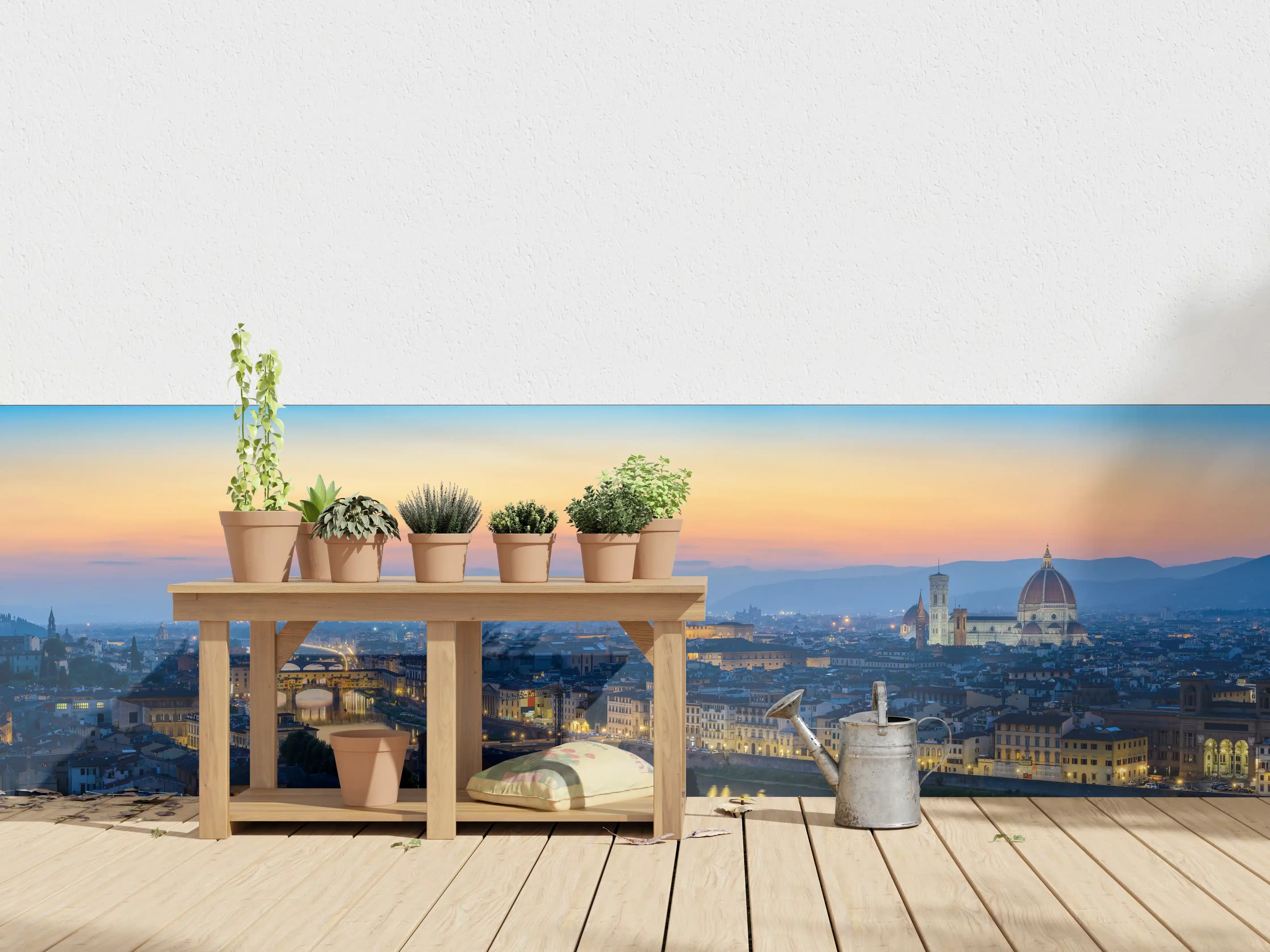 Wandverkleidung außen - Florenz Skyline im Sonnenuntergang