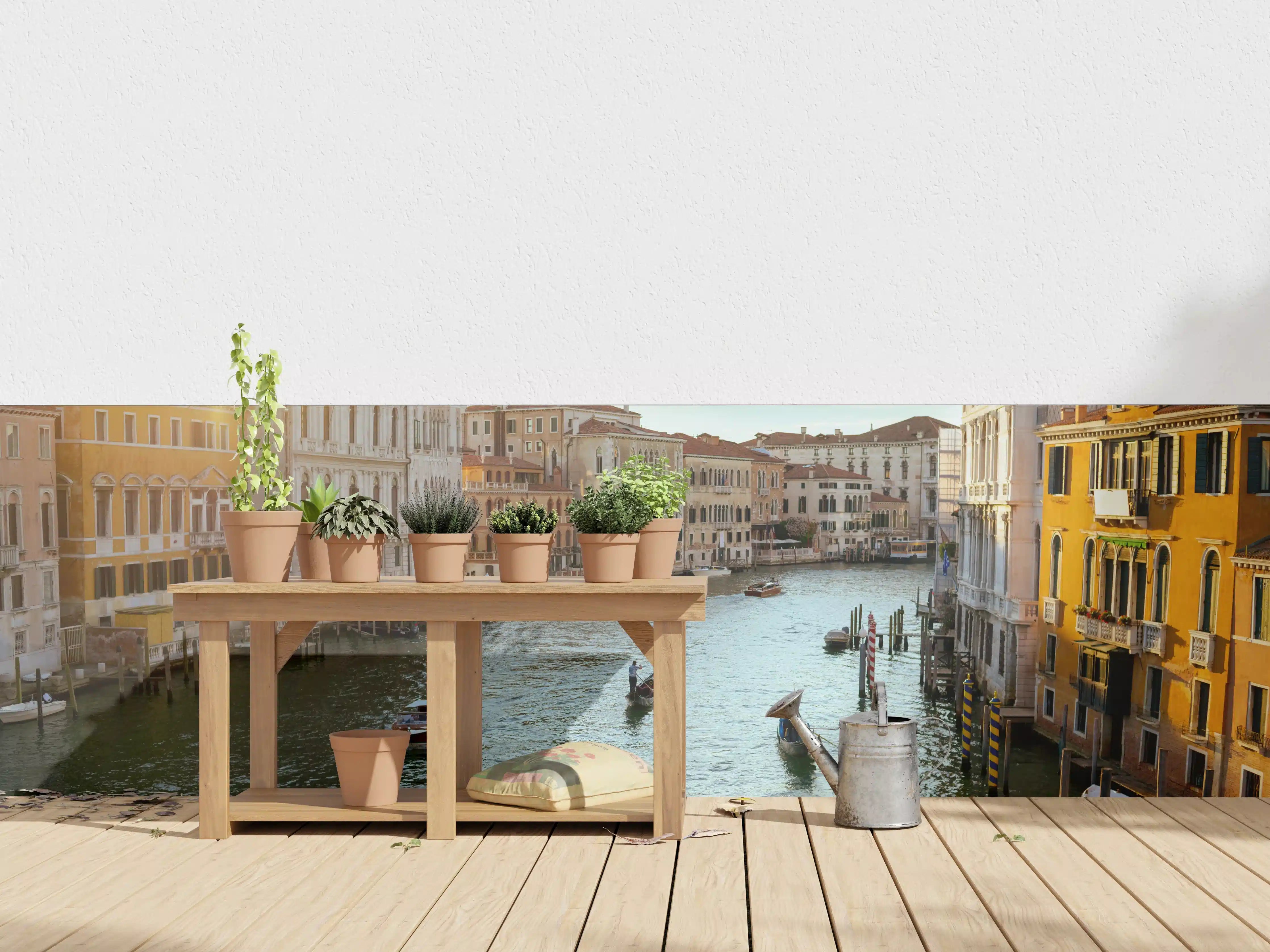 Wandverkleidung außen - Flusslandschaft mit Gondel - Venedig