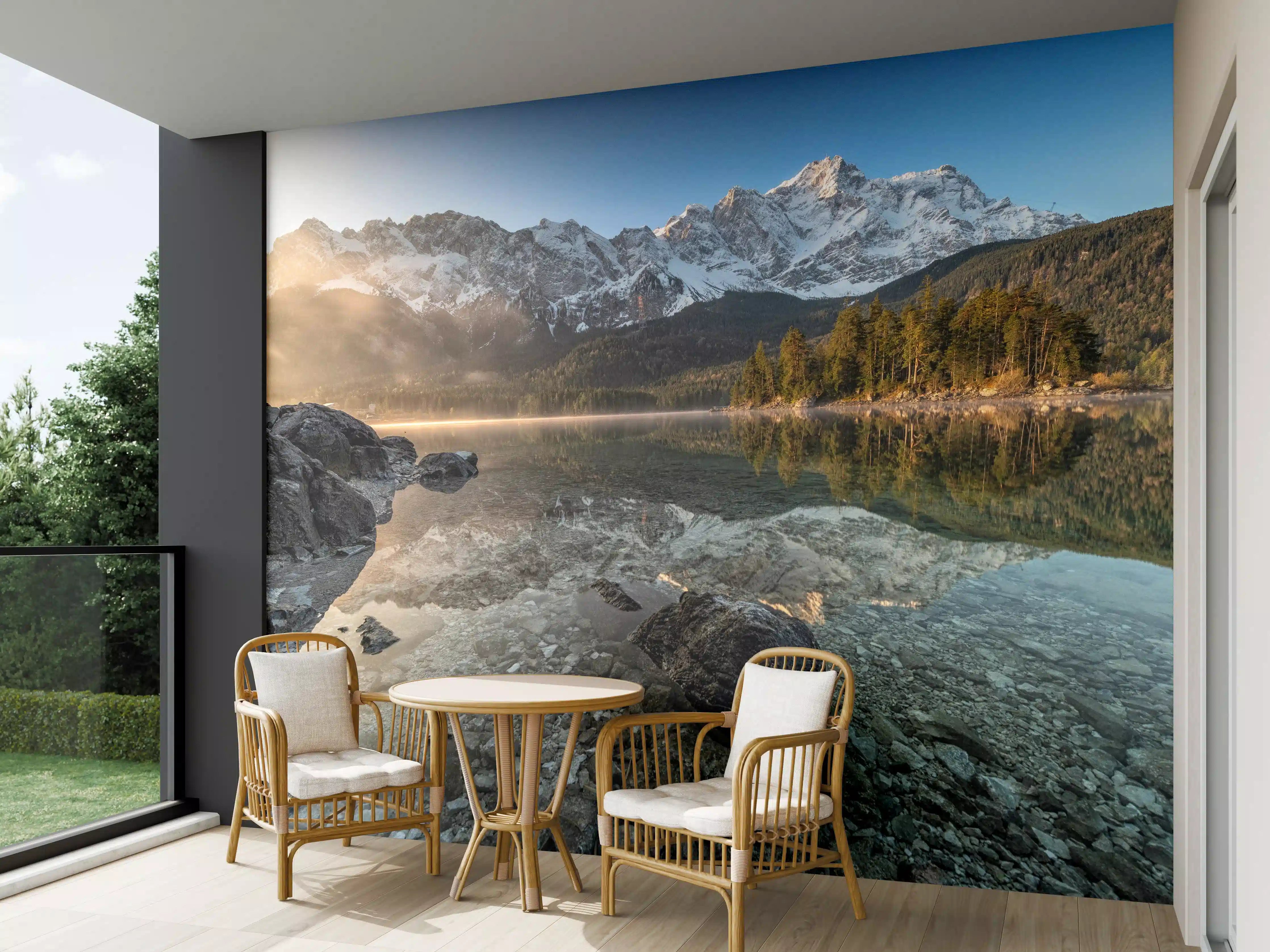 Wandverkleidung außen - Friedliche Aussicht auf den Eibsee - Bayern