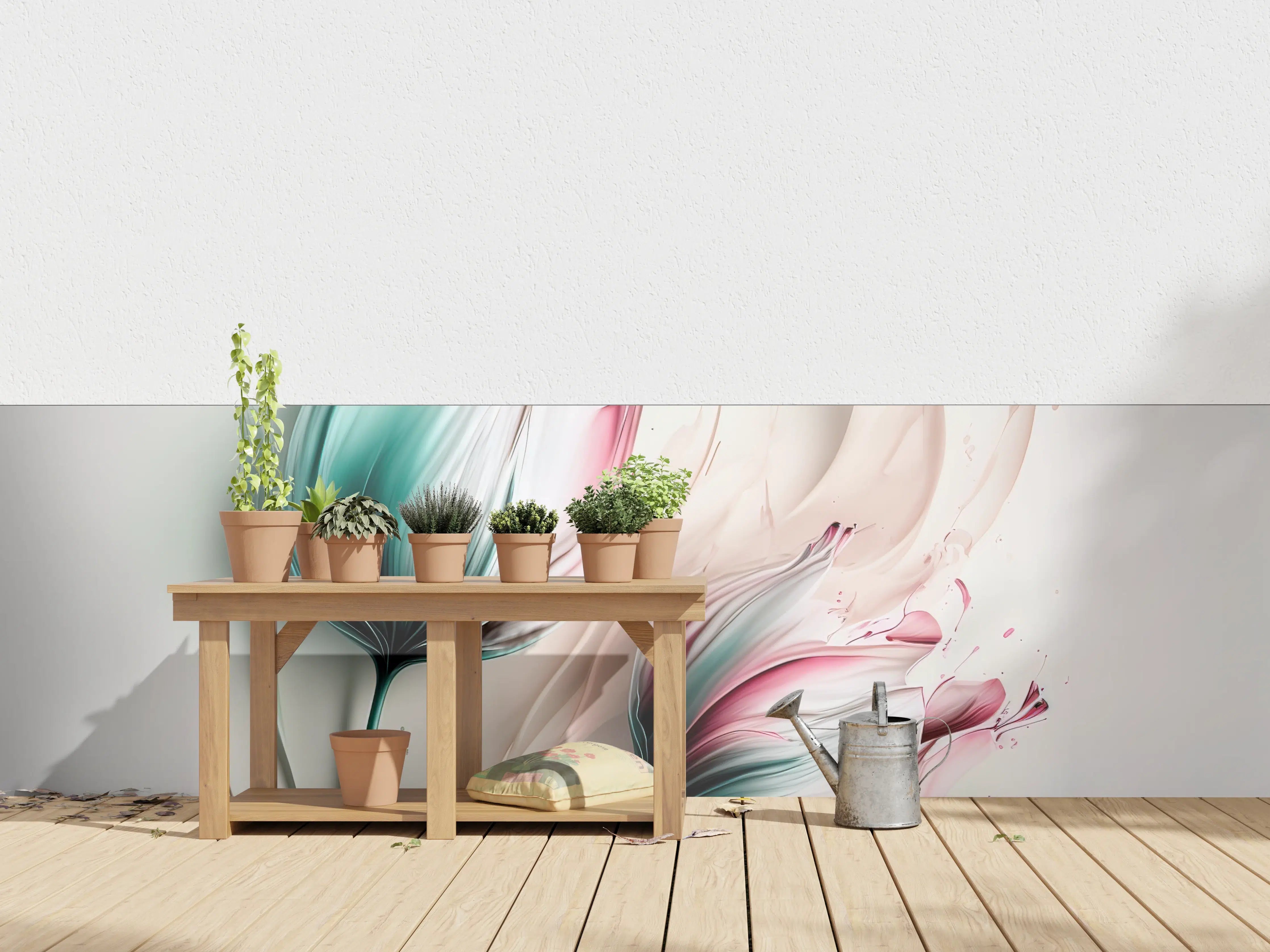 Wandverkleidung außen - Frühlings-Tulpen in Fluid Art
