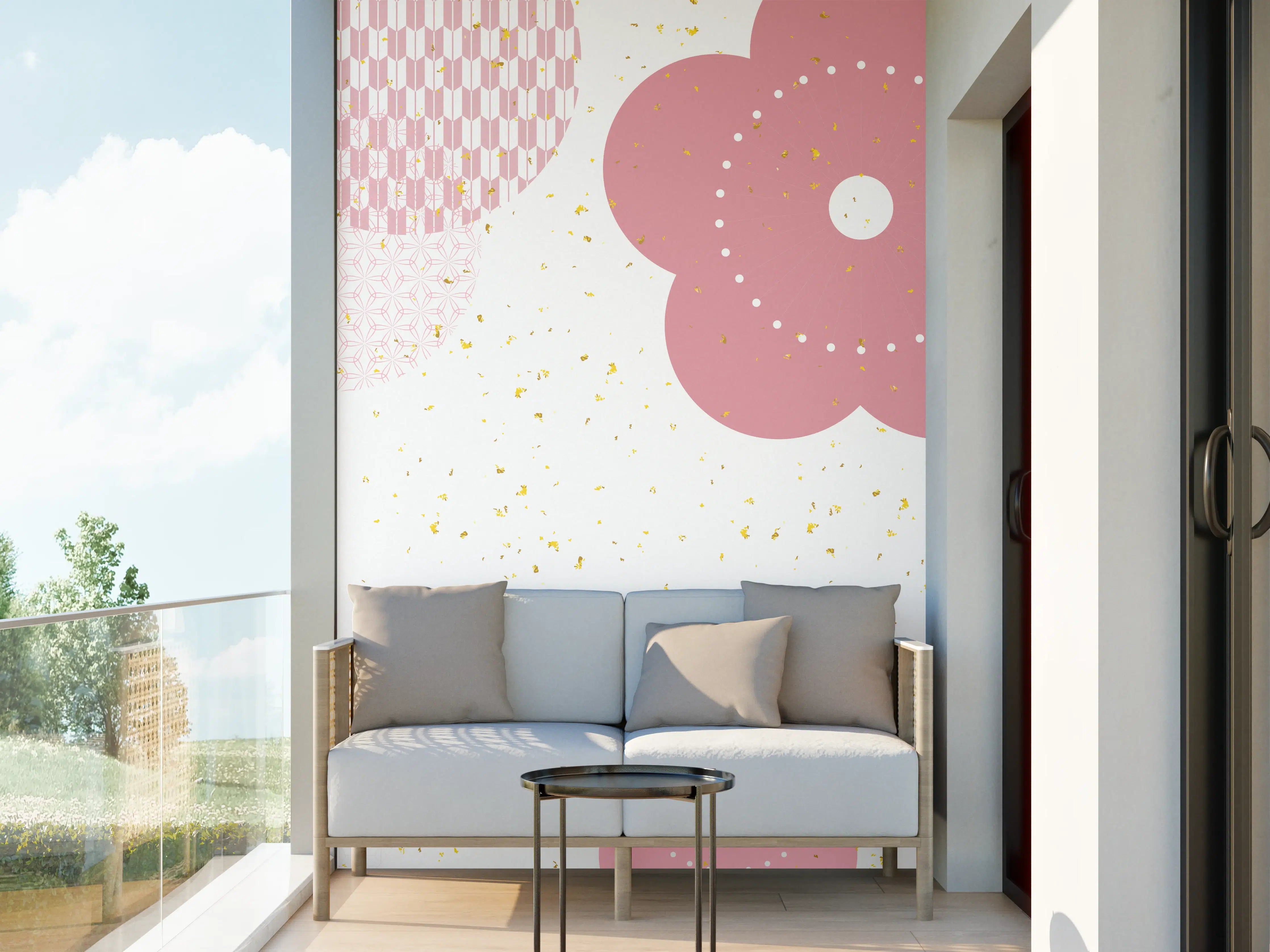 Wandverkleidung außen - Frühlingshaftes Kirschblüten-Design