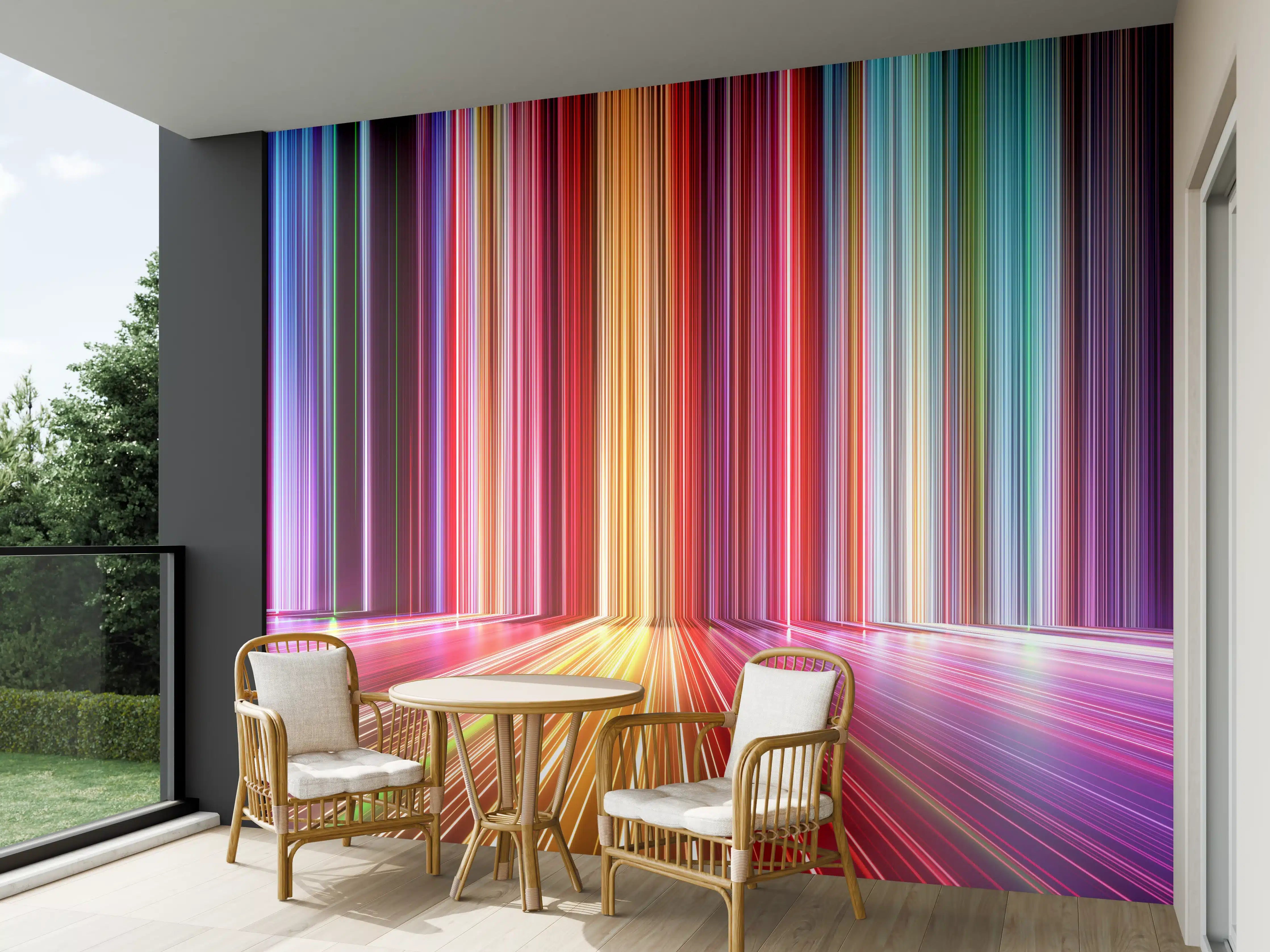 Wandverkleidung außen - Futuristische Farben - 3D Render