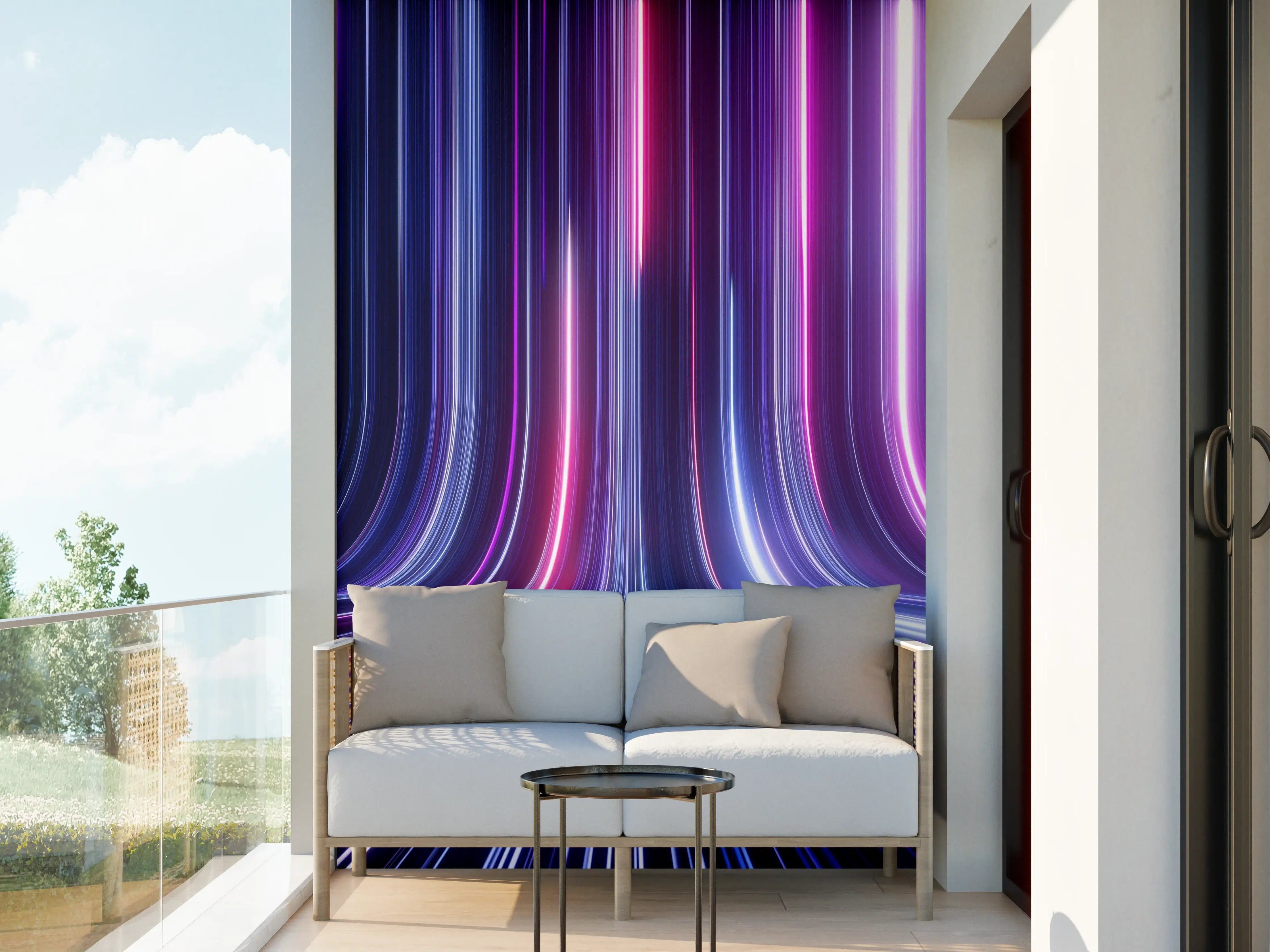 Wandverkleidung außen - Futuristisches Neon Design