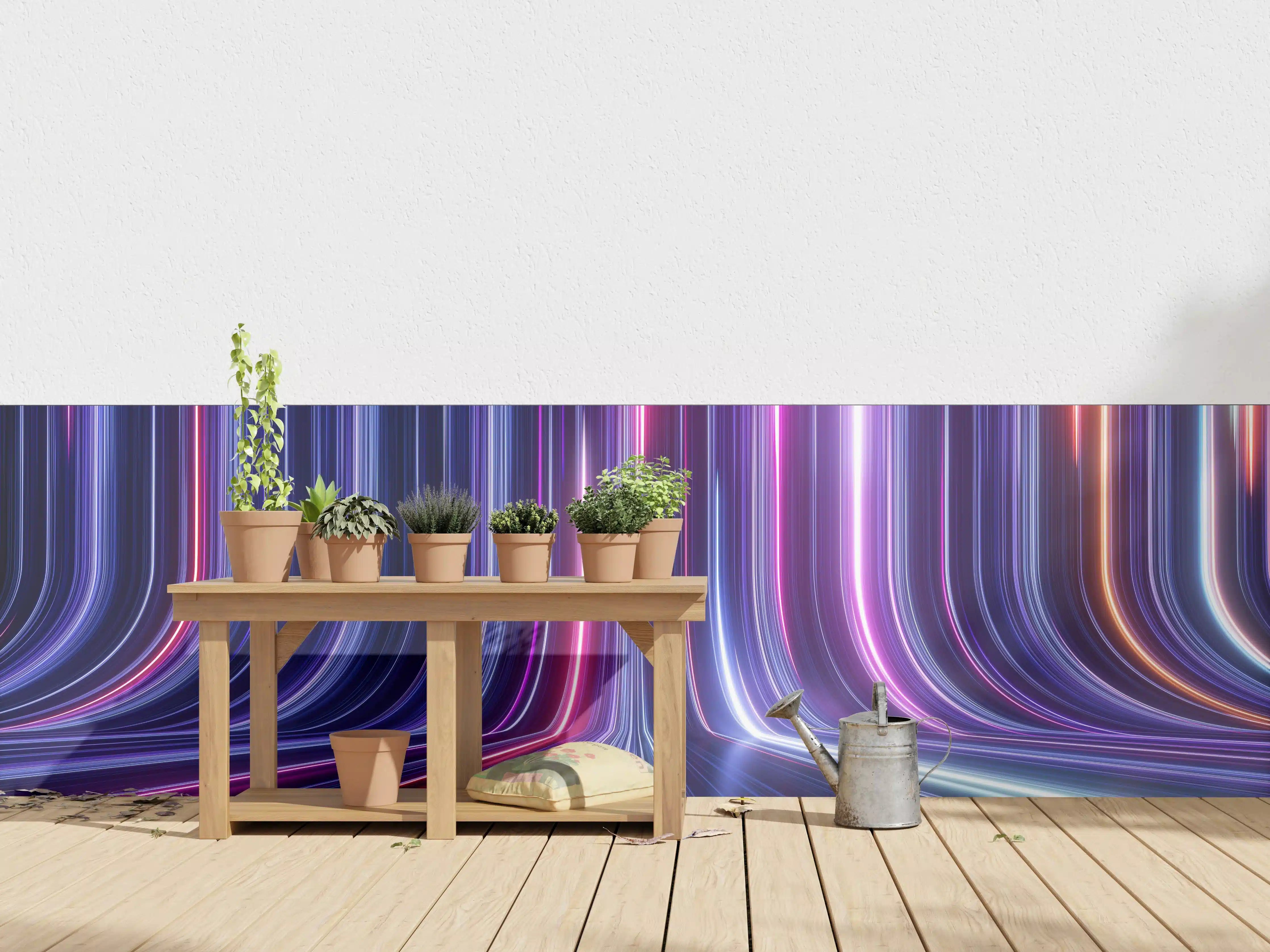 Wandverkleidung außen - Futuristisches Neon Design