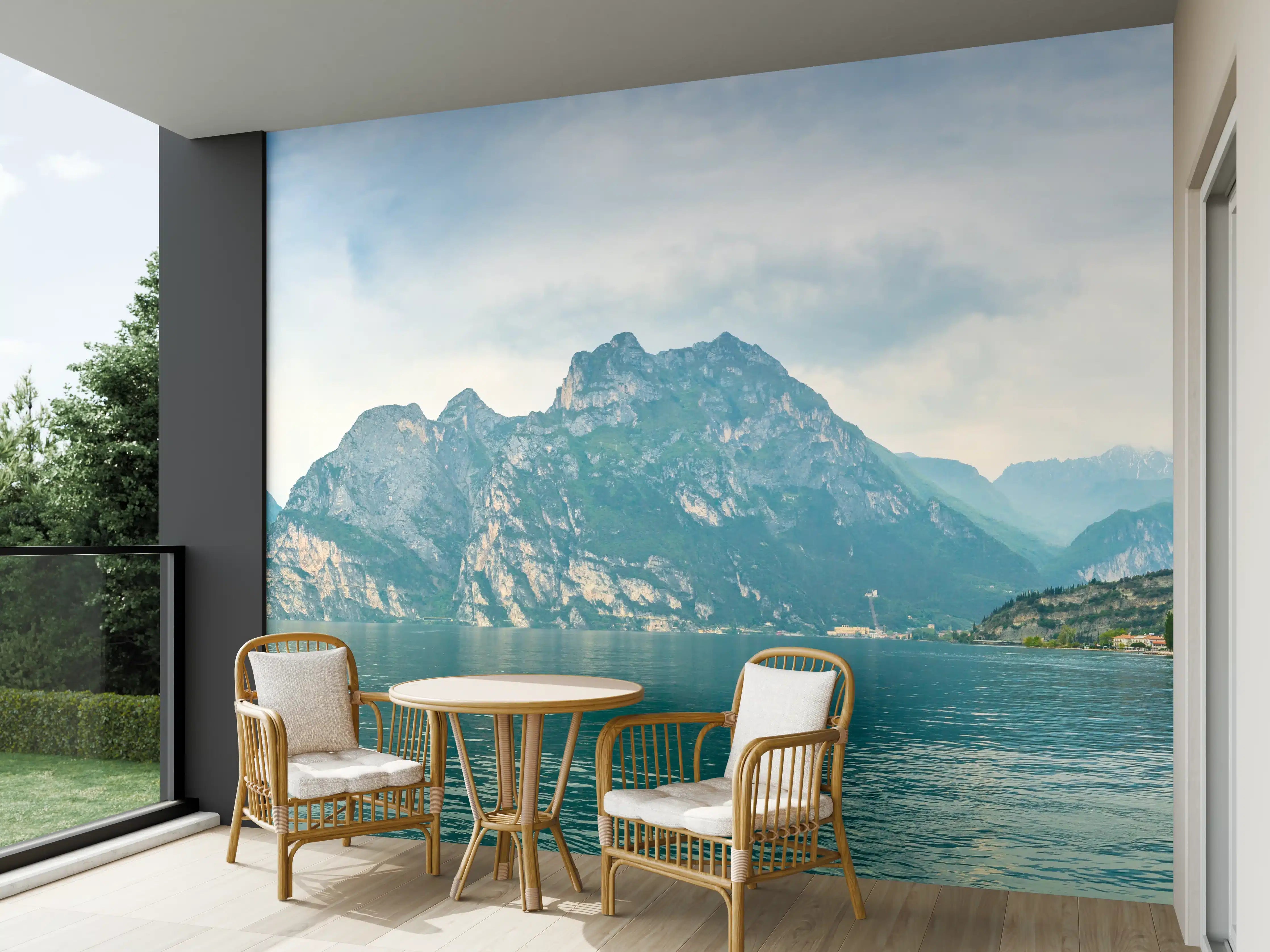 Wandverkleidung außen - Gardasee im Farbenspiel von Himmel und Natur