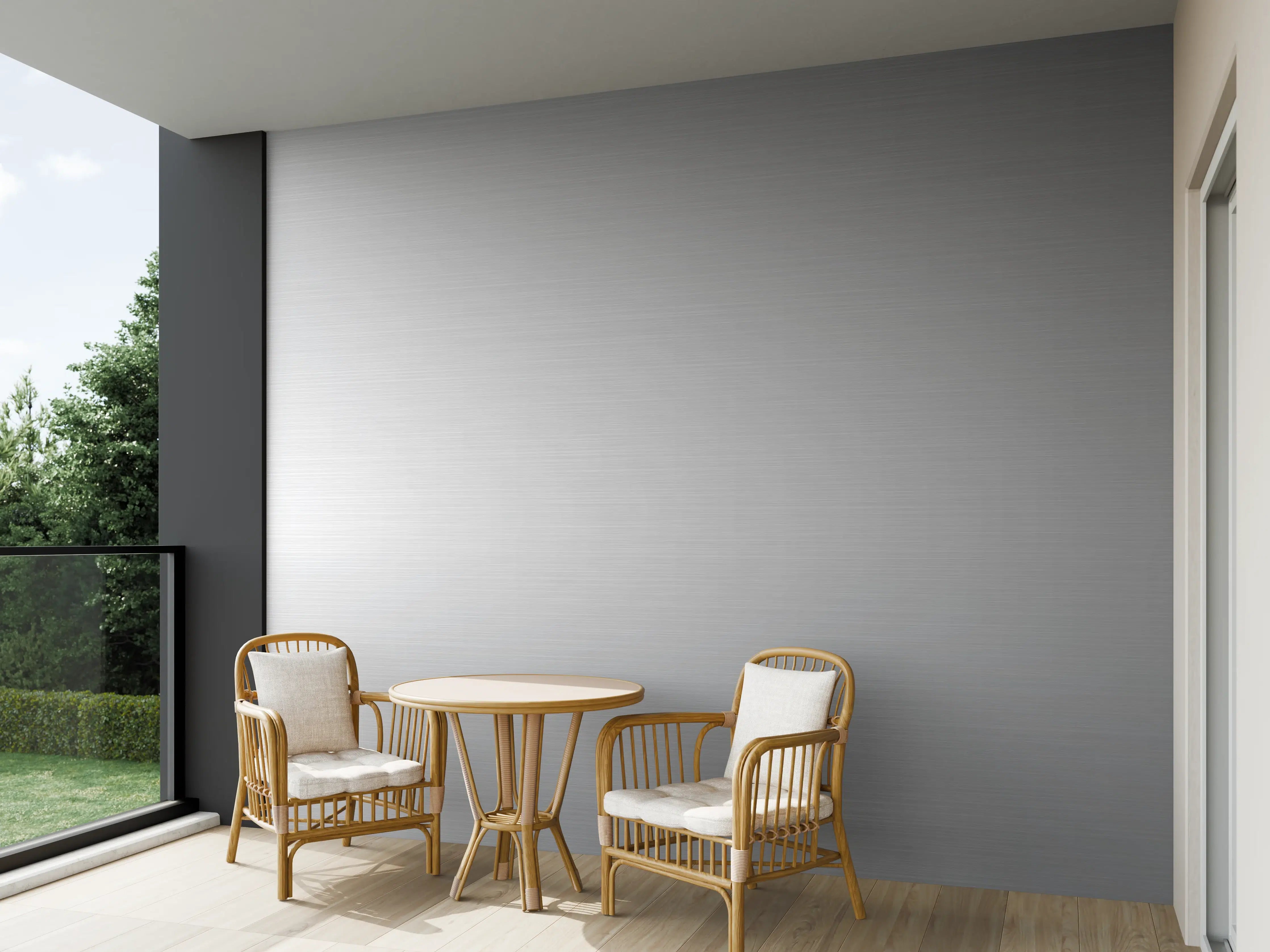 Wandverkleidung außen - Gebürsteter Metall-Hintergrund Grau