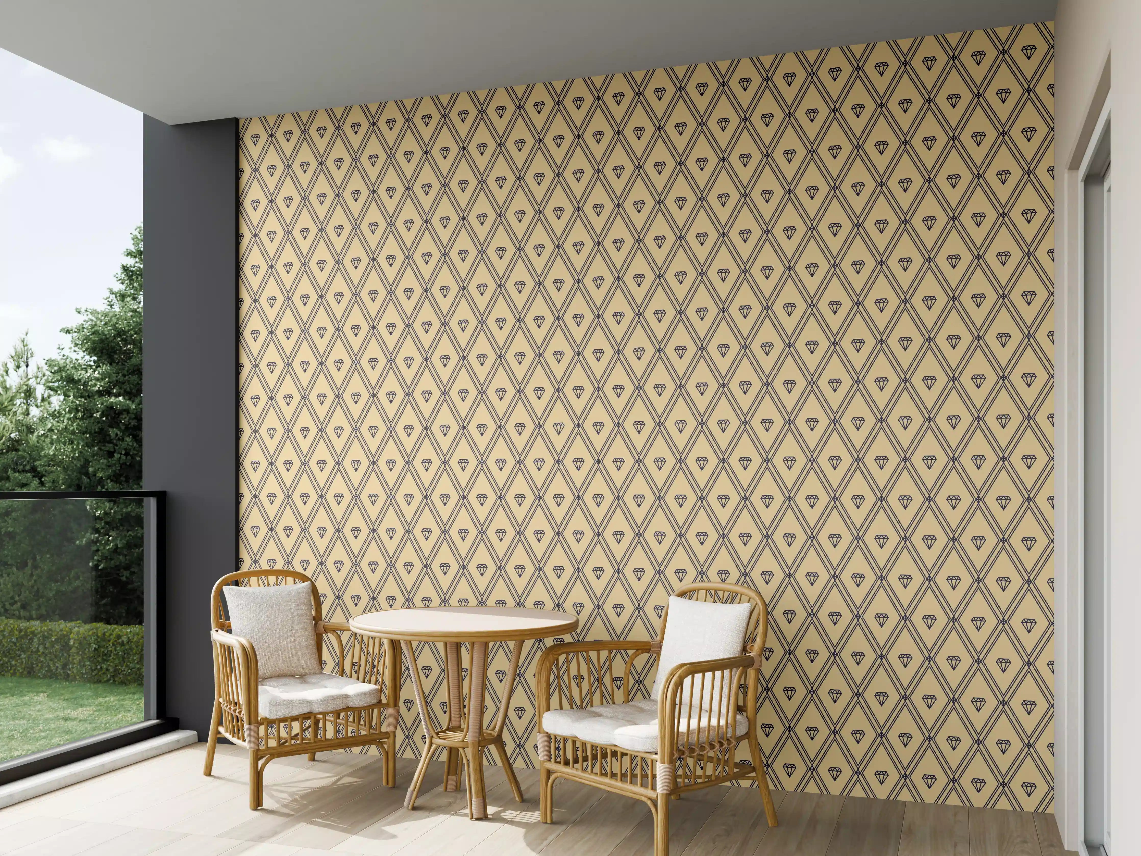 Wandverkleidung außen - Geometrisch-Beiges Muster Design
