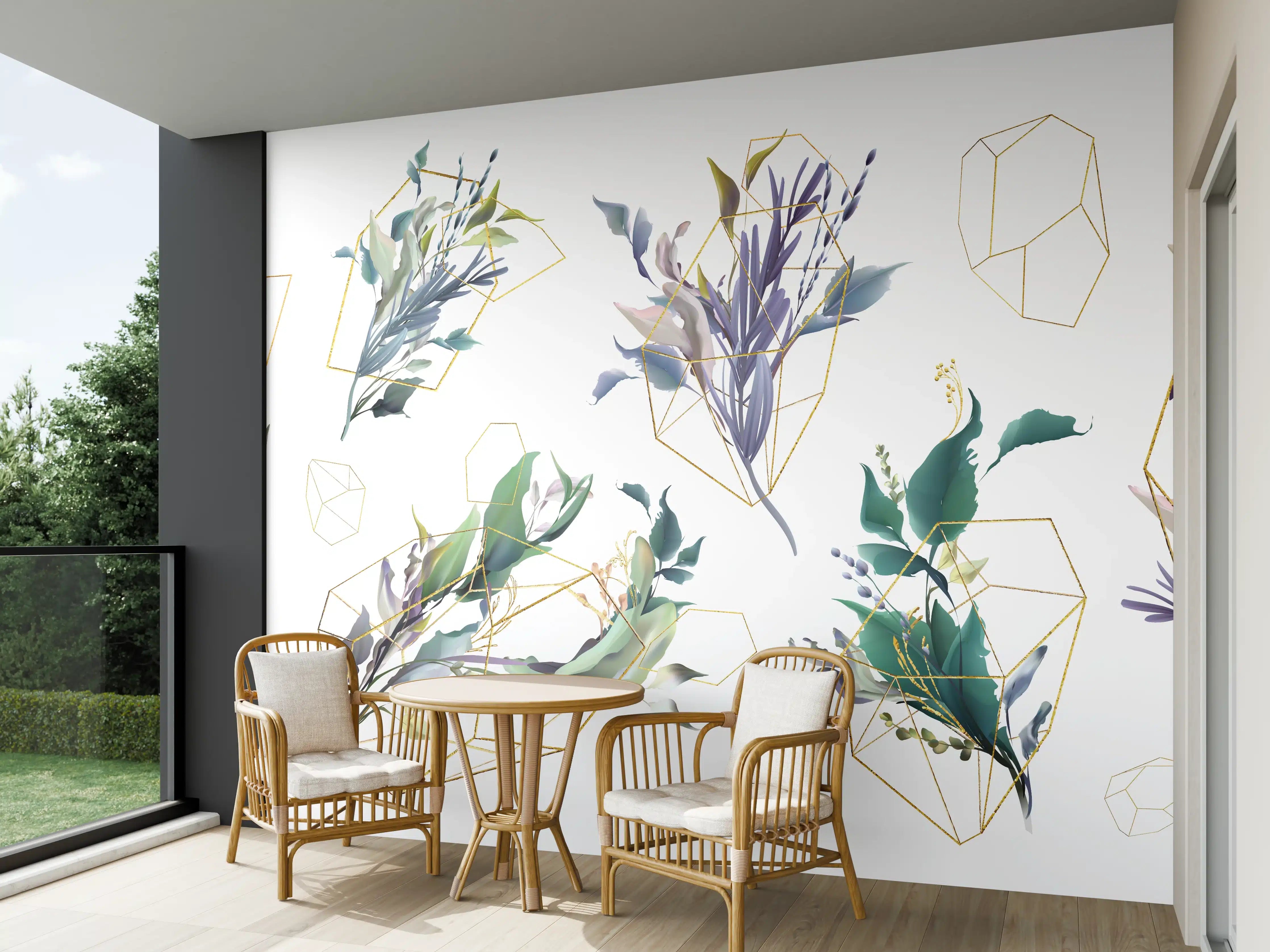 Wandverkleidung außen - Geometrisch-Florales Kunstwerk