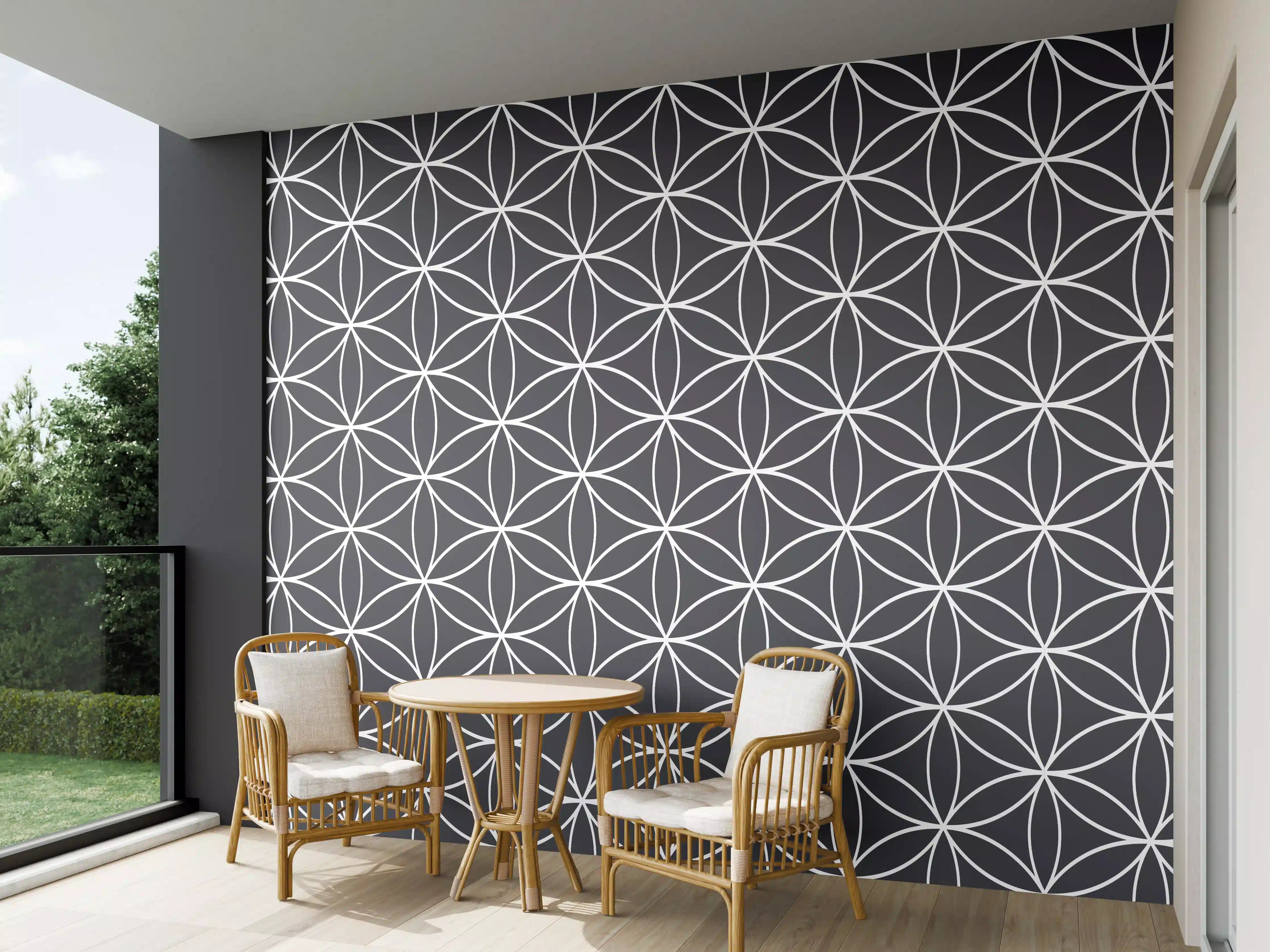Wandverkleidung außen - Geometrische Fliesen in Antrazit für moderne Räume