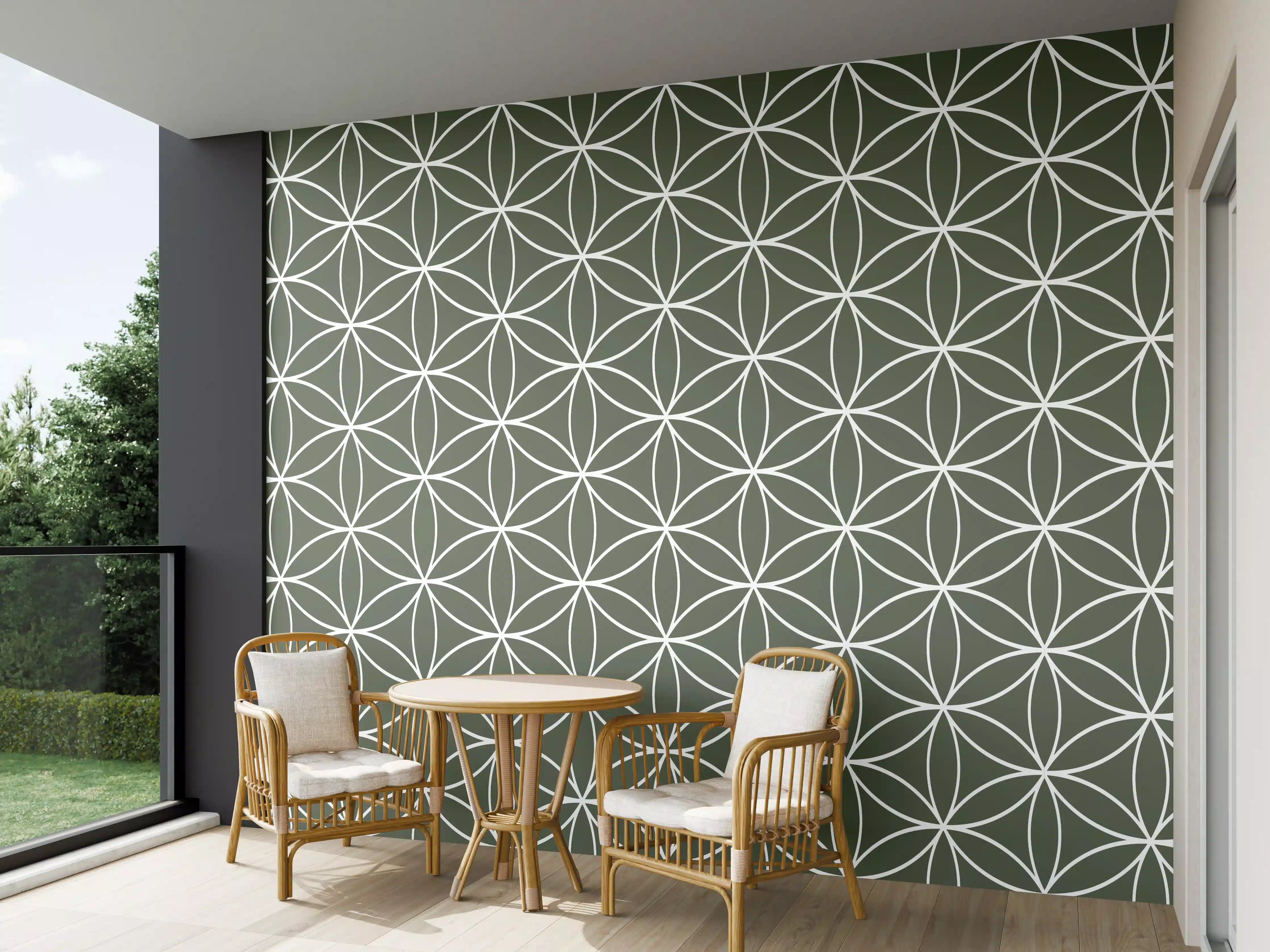 Wandverkleidung außen - Geometrische Grünvielfalt