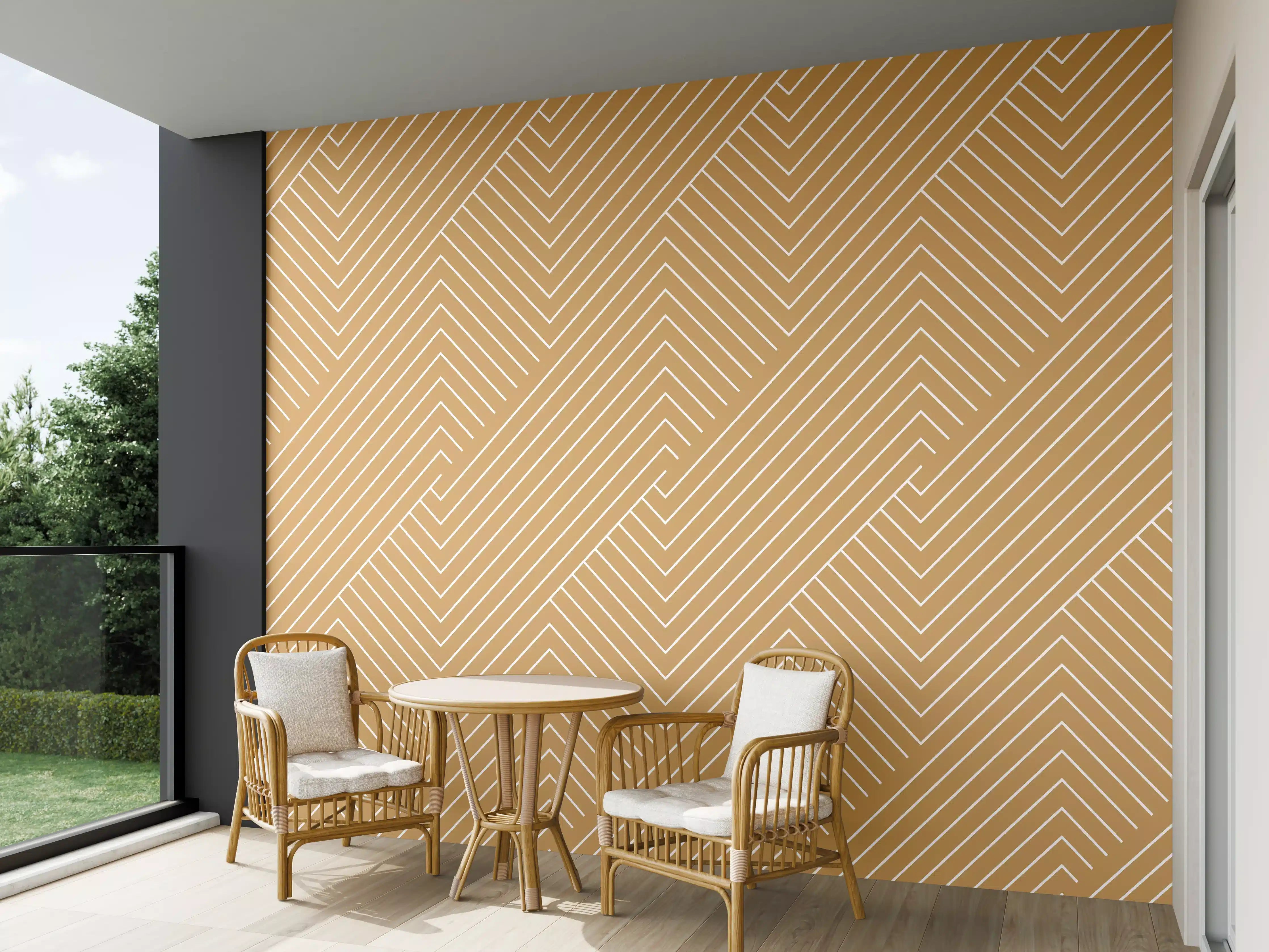 Wandverkleidung außen - Geometrische Ocra-Textur