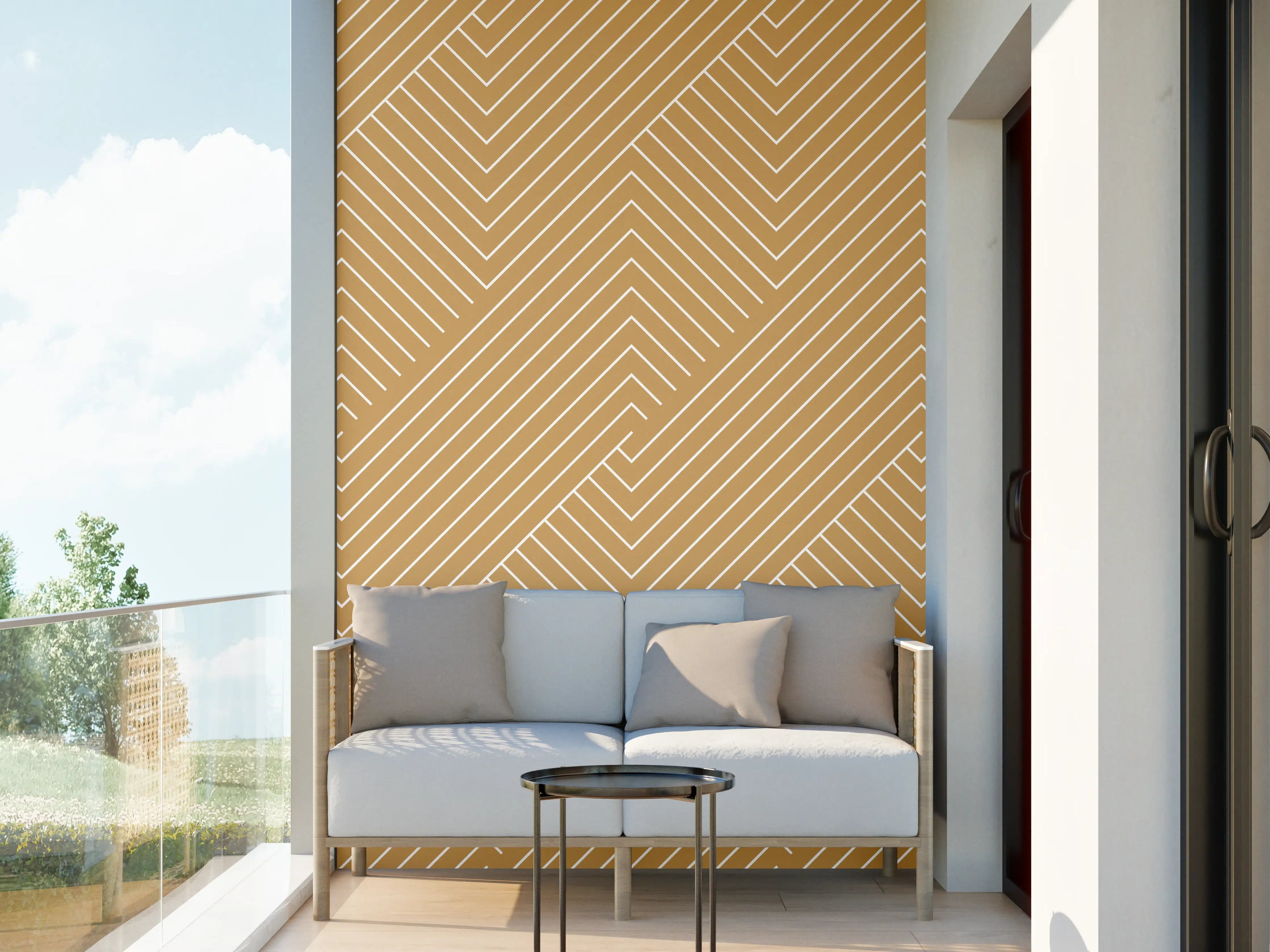 Wandverkleidung außen - Geometrische Ocra-Textur