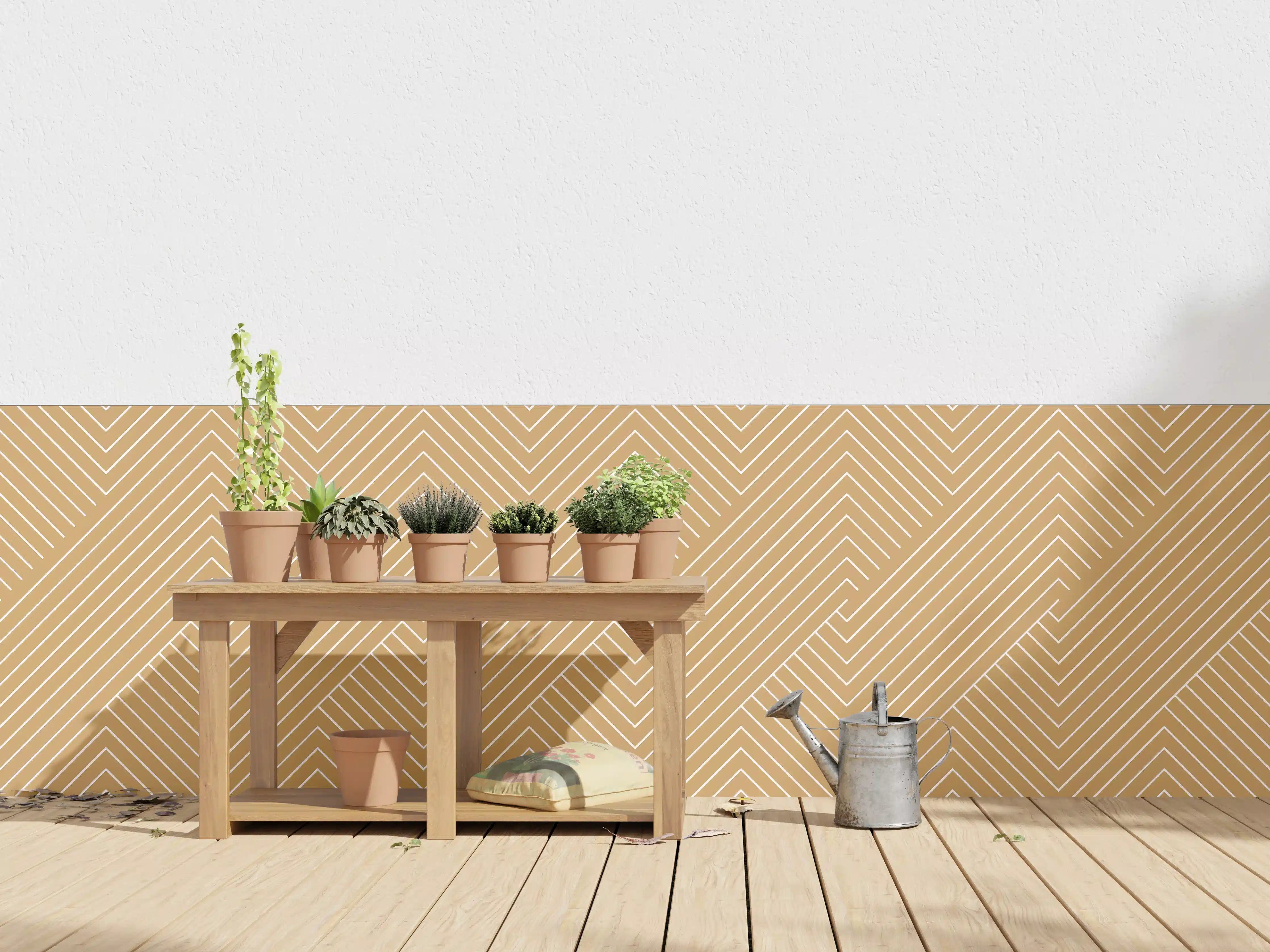 Wandverkleidung außen - Geometrische Ocra-Textur