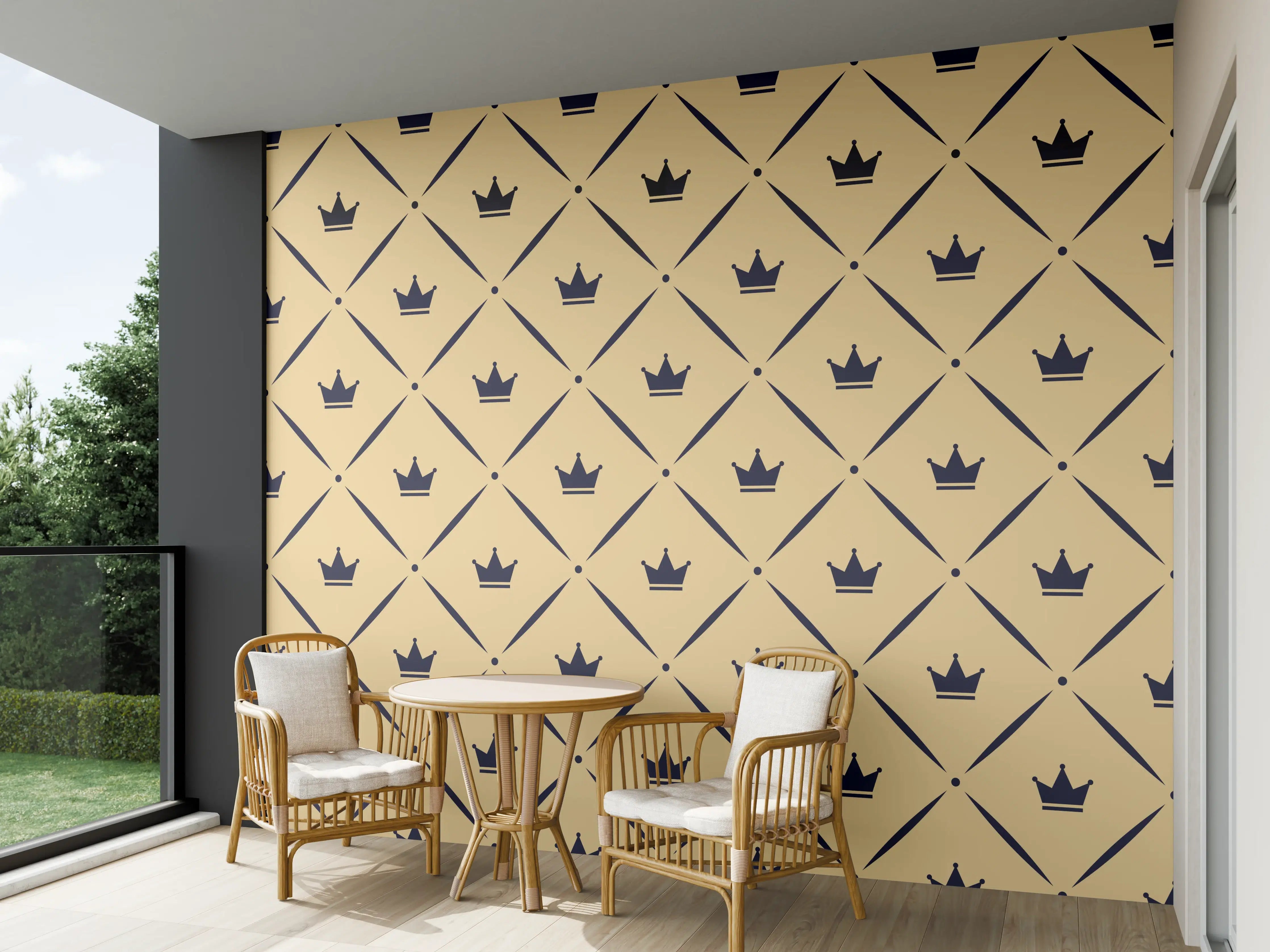 Wandverkleidung außen - Geometrisches Beige-Braun Muster