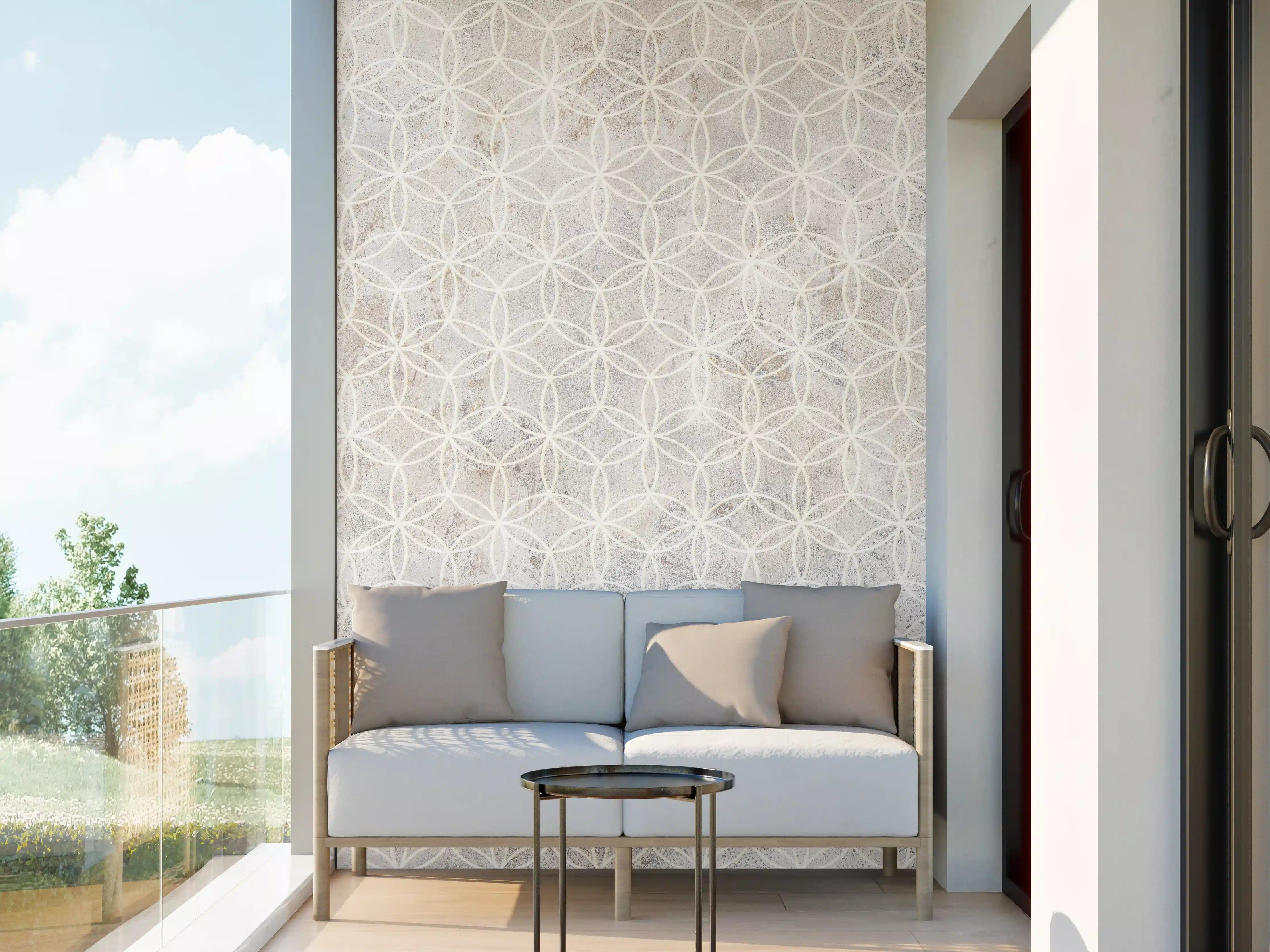 Wandverkleidung außen - Geometrisches Beton Mosaik