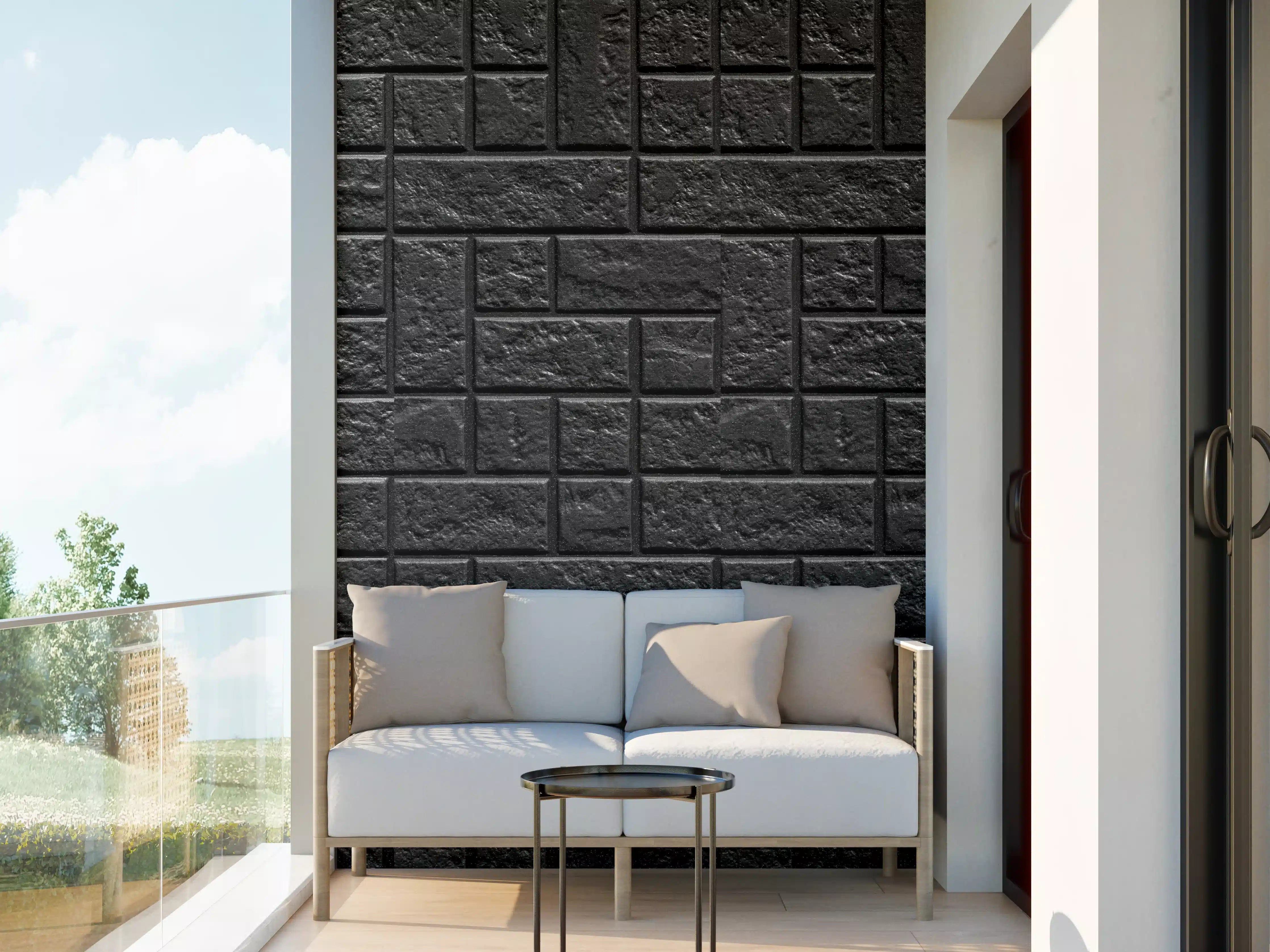 Wandverkleidung außen - Geometrisches dunkles Wandfliesendesign