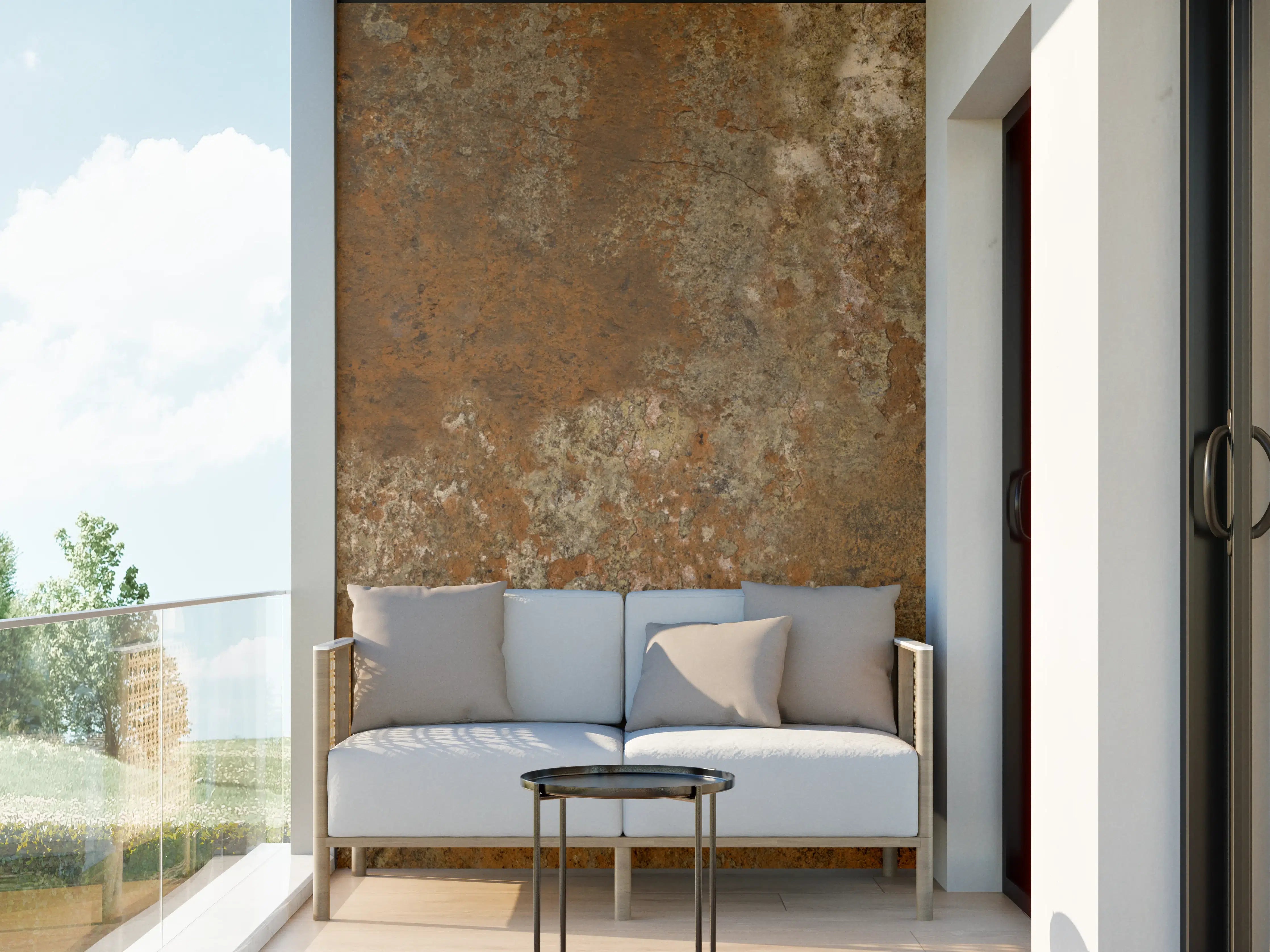 Wandverkleidung außen - Gerösteter Metalltextur
