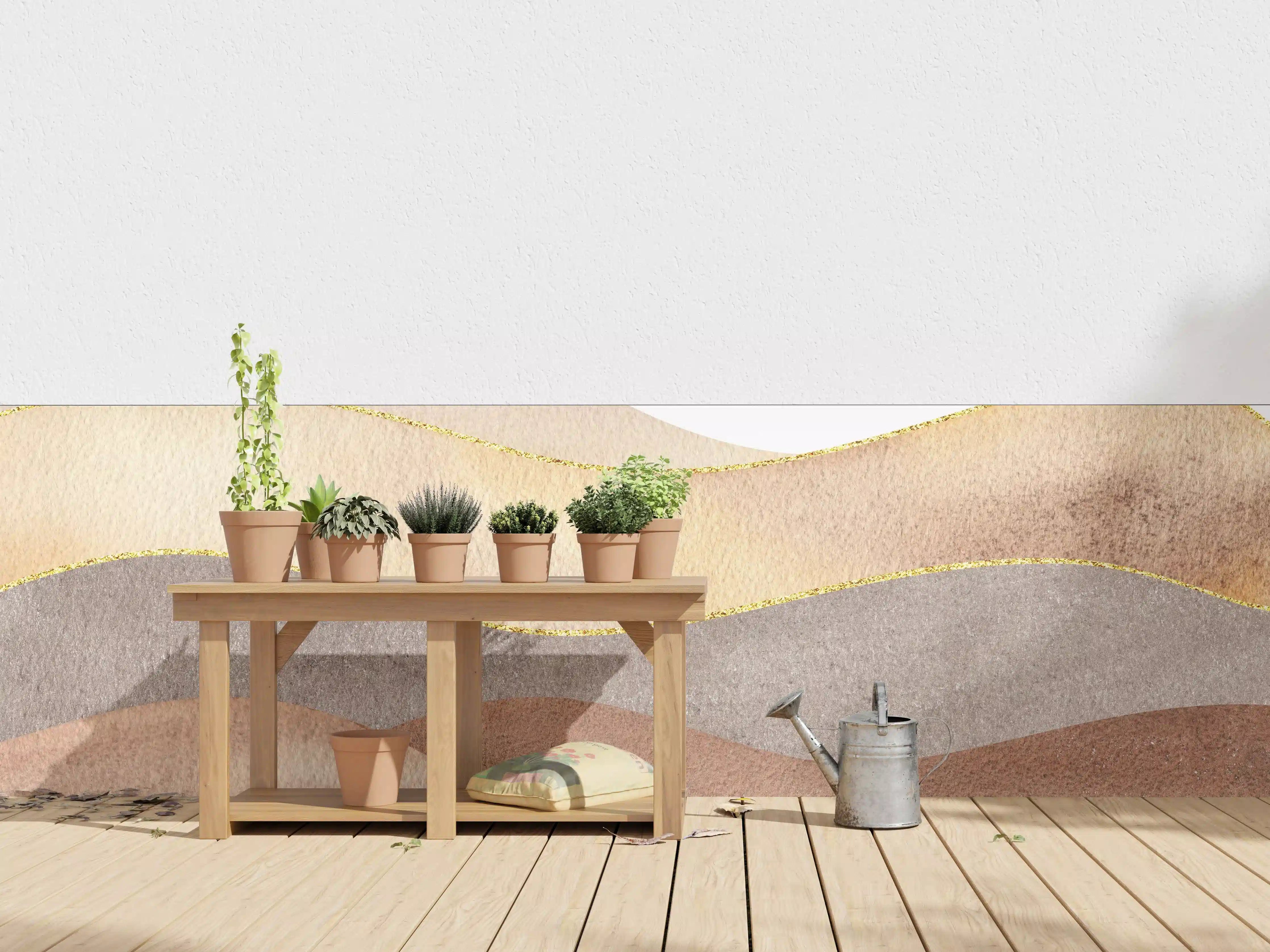 Wandverkleidung außen - Gewellte Bergsilhouette - Aquarellformen