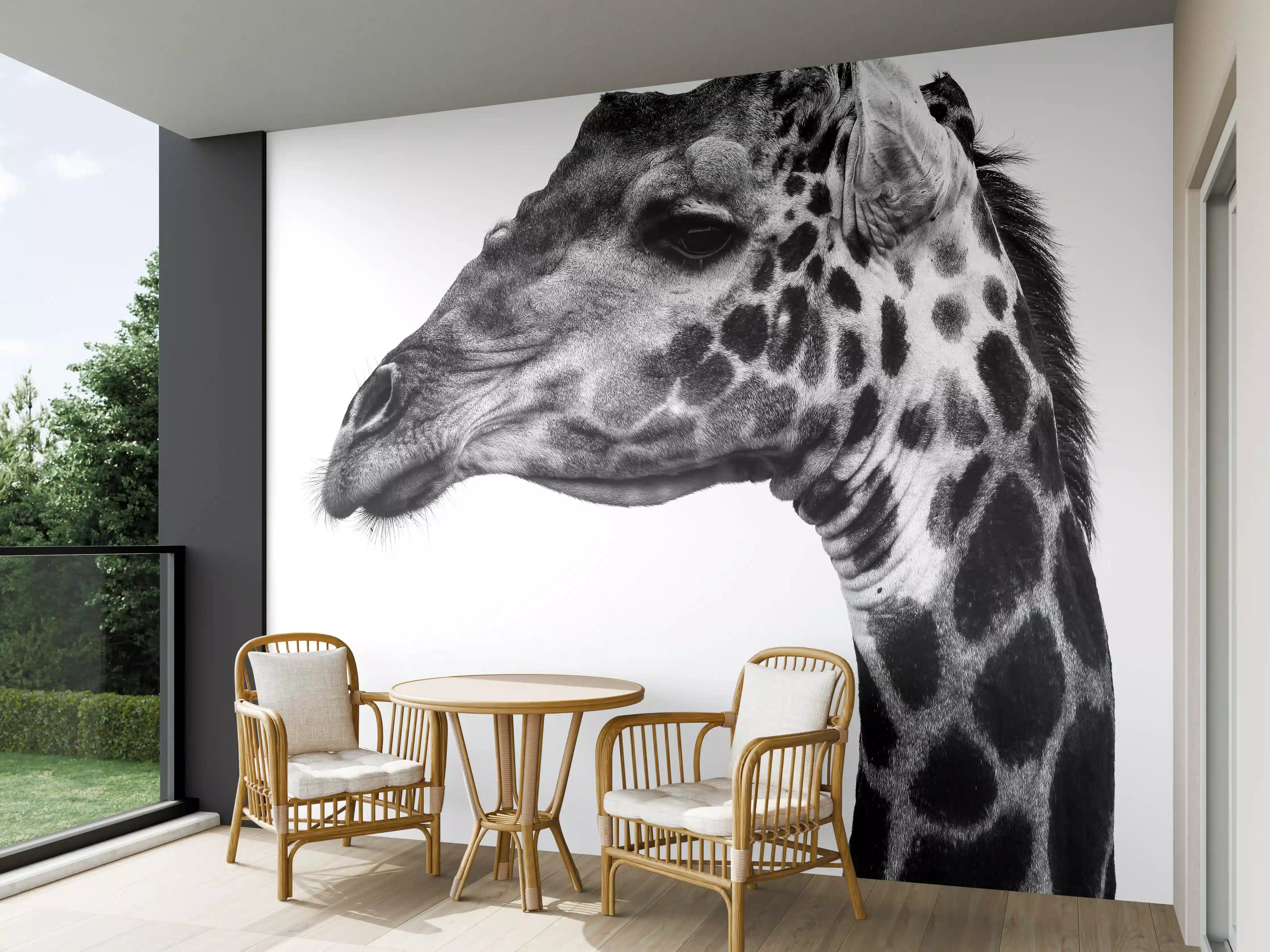 Wandverkleidung außen - Giraffe - schwarz-weiß
