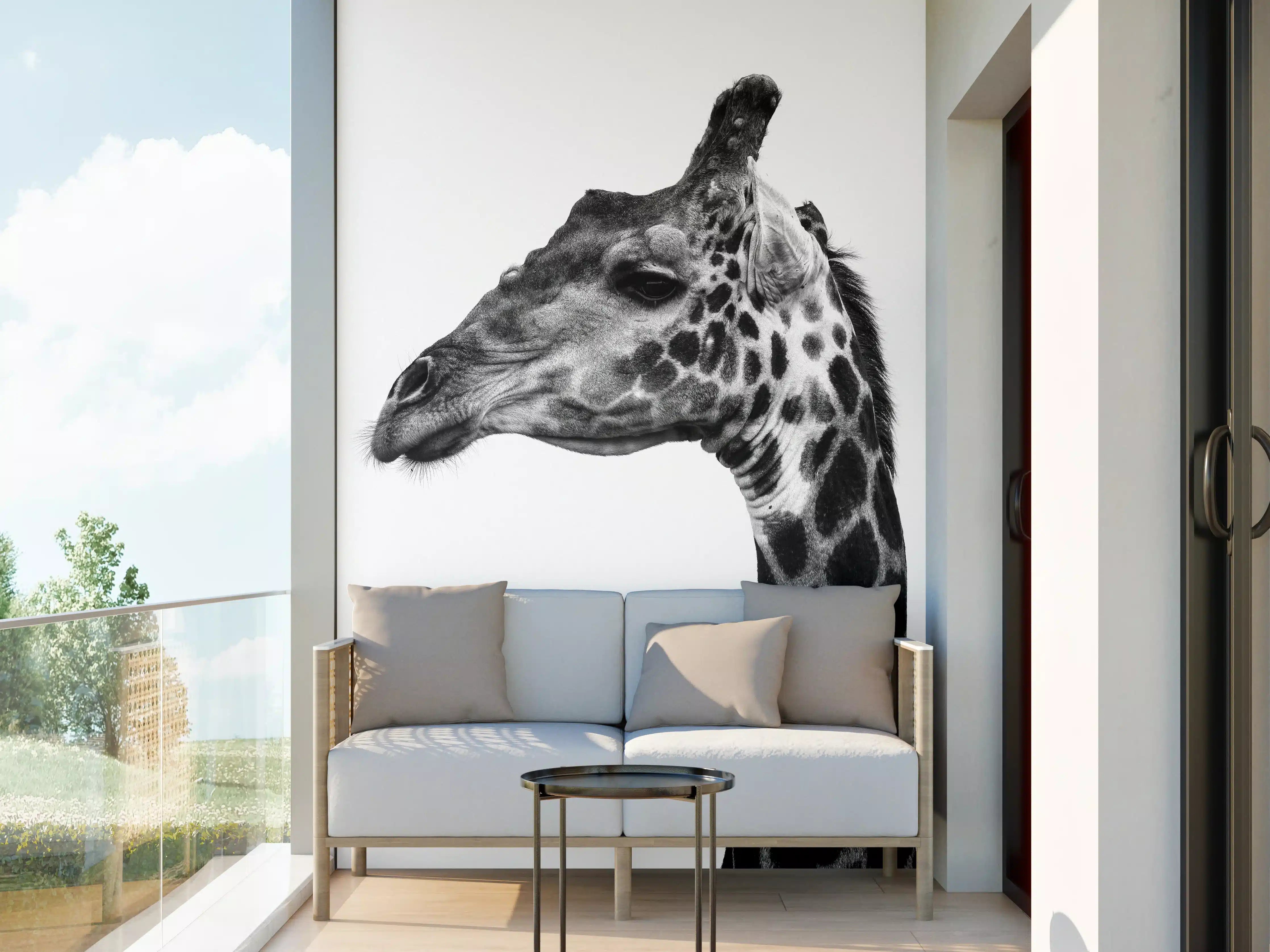 Wandverkleidung außen - Giraffe - schwarz-weiß