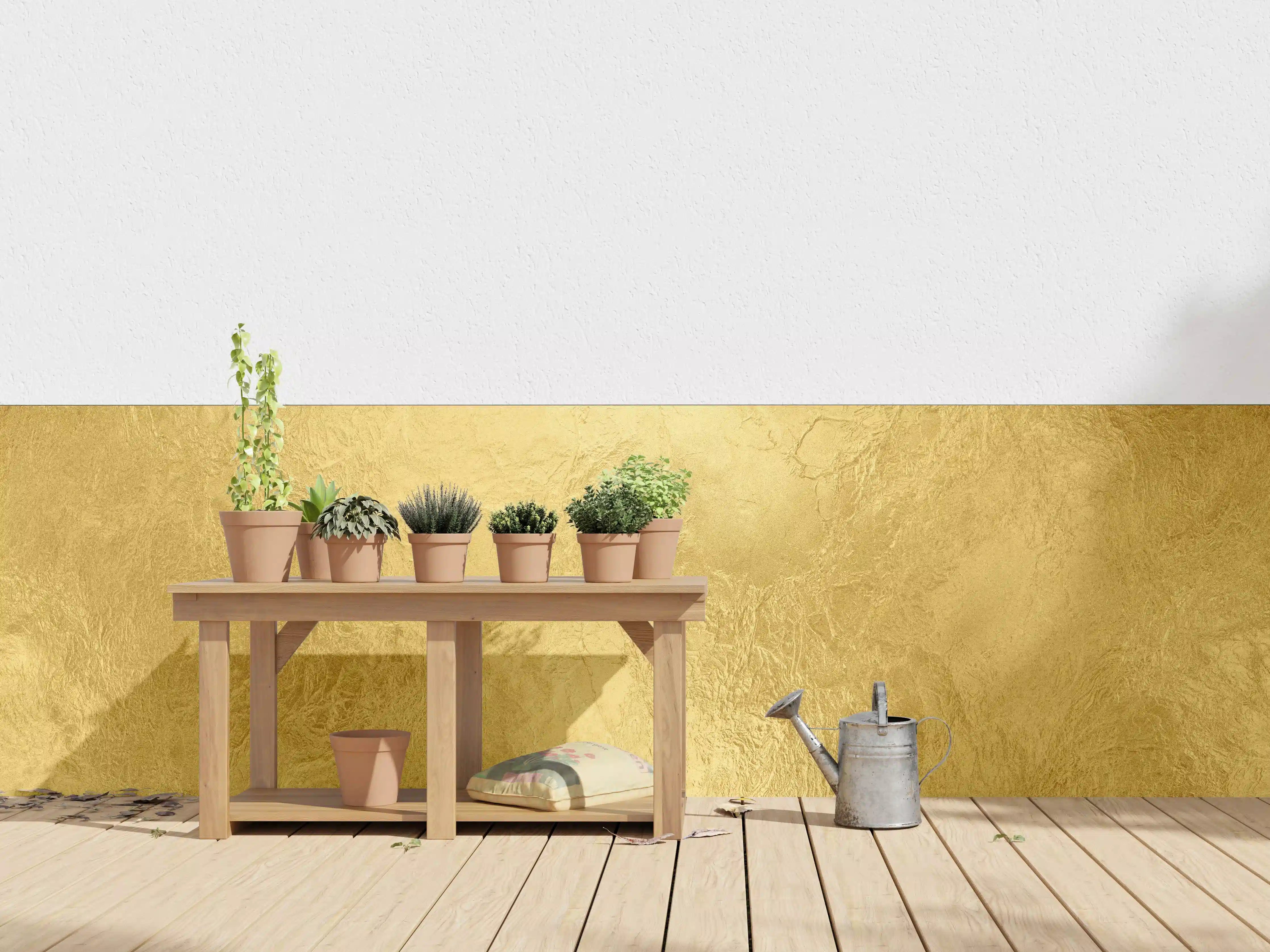 Wandverkleidung außen - Glänzende Blattgold Textur