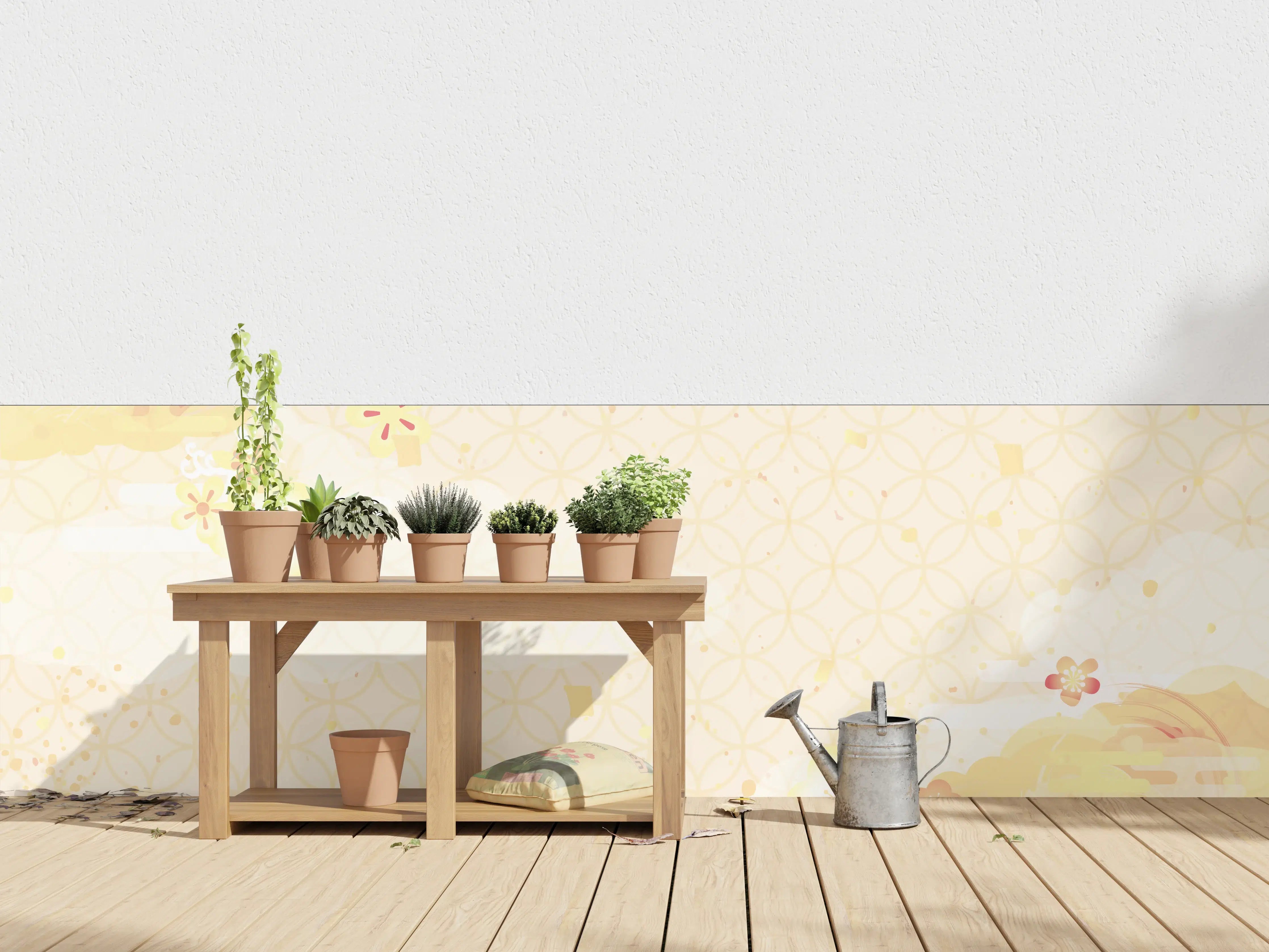 Wandverkleidung außen - Goldbeige Abstrakte Musterkunst