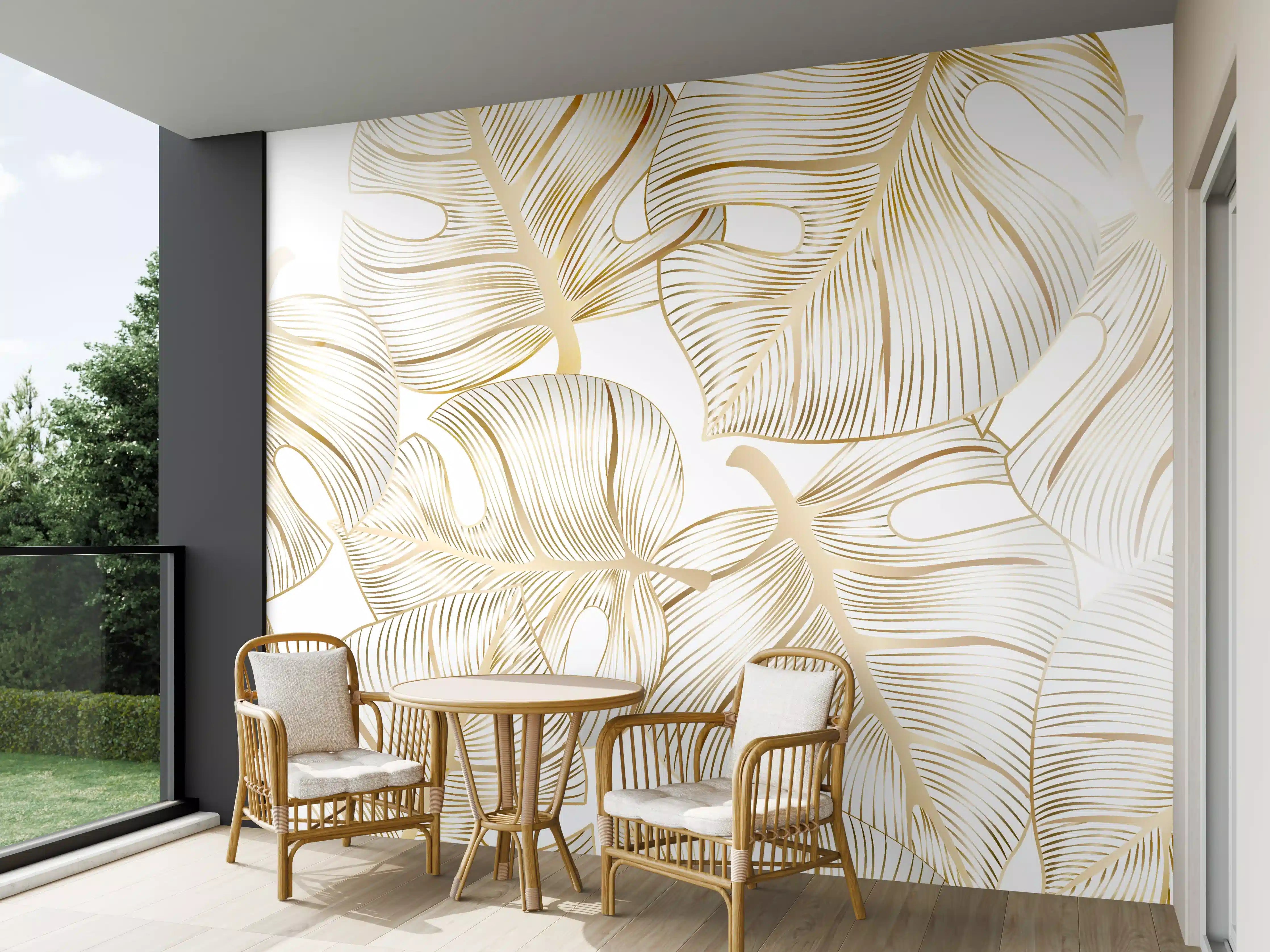 Wandverkleidung außen - Goldene Blattadern Struktur