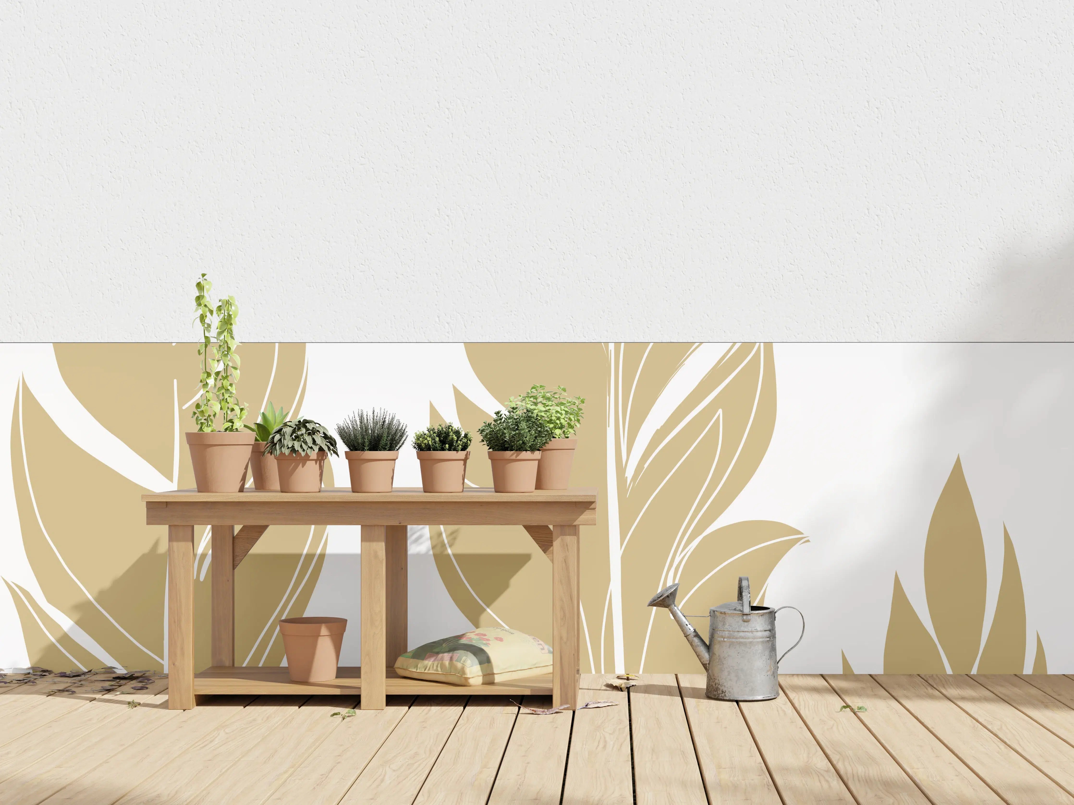 Wandverkleidung außen - Goldene Feder Illustration