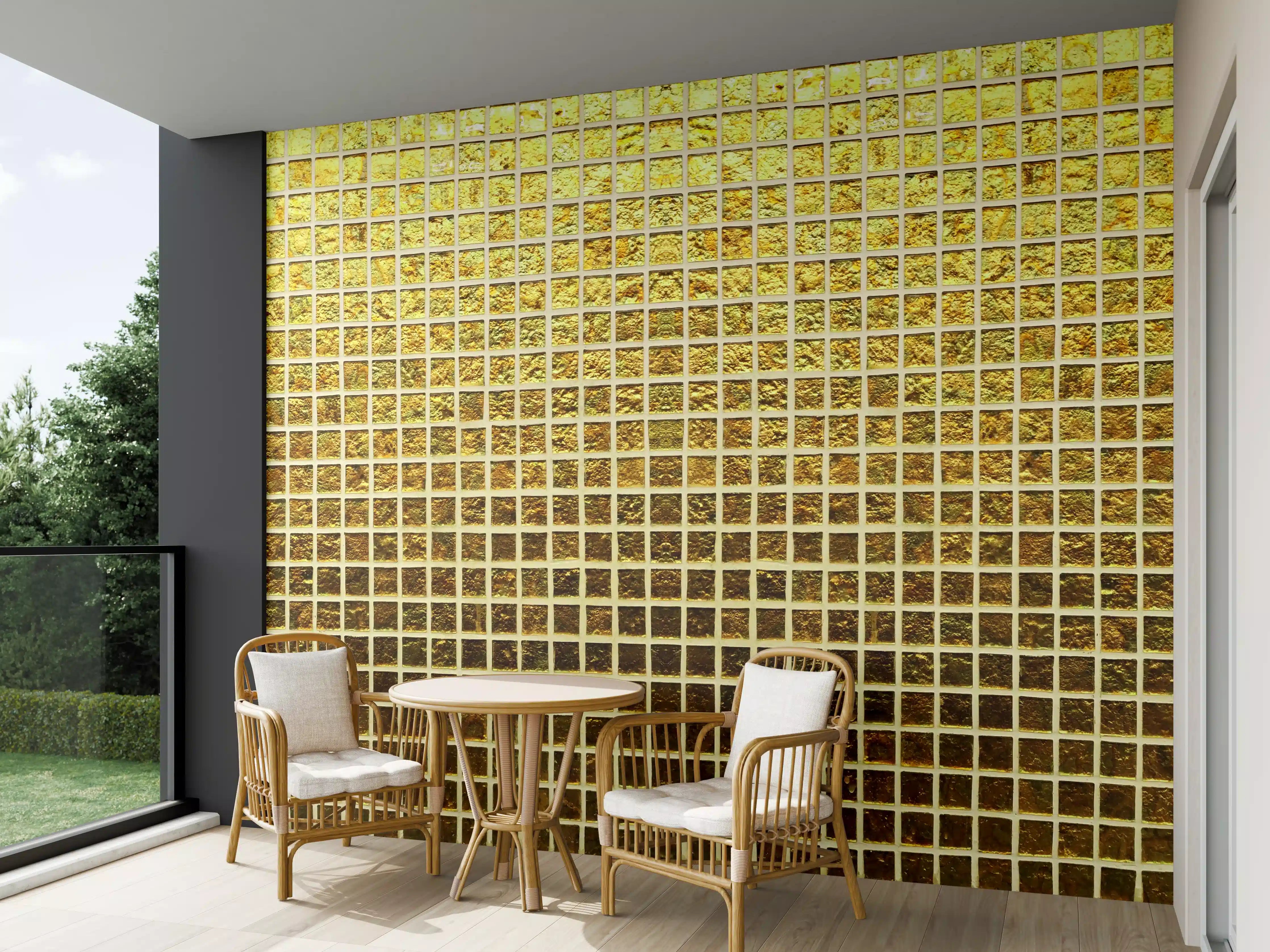 Wandverkleidung außen - Goldene Mosaik-Textur kreativ