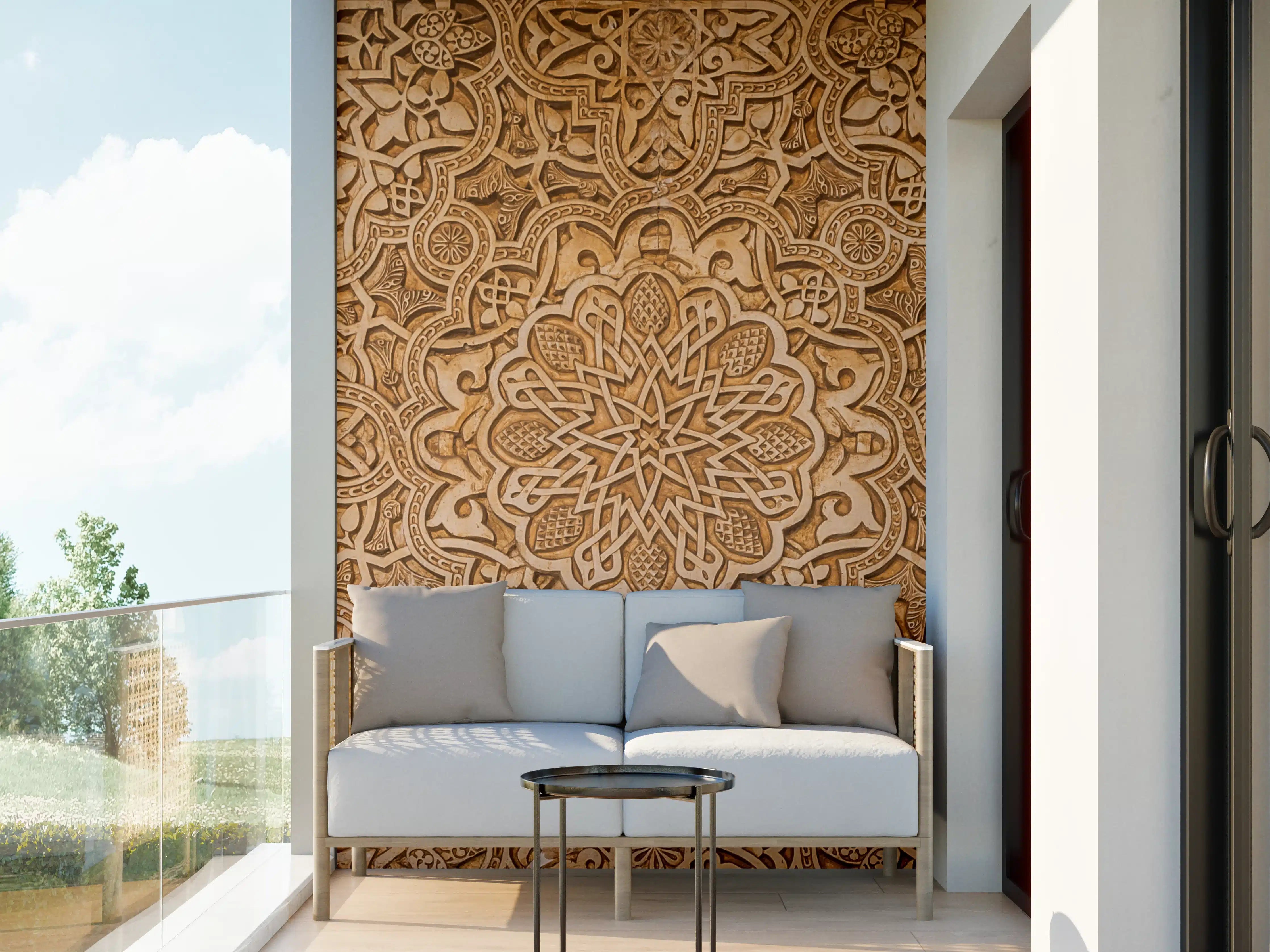 Wandverkleidung außen - Goldene Muster Textur