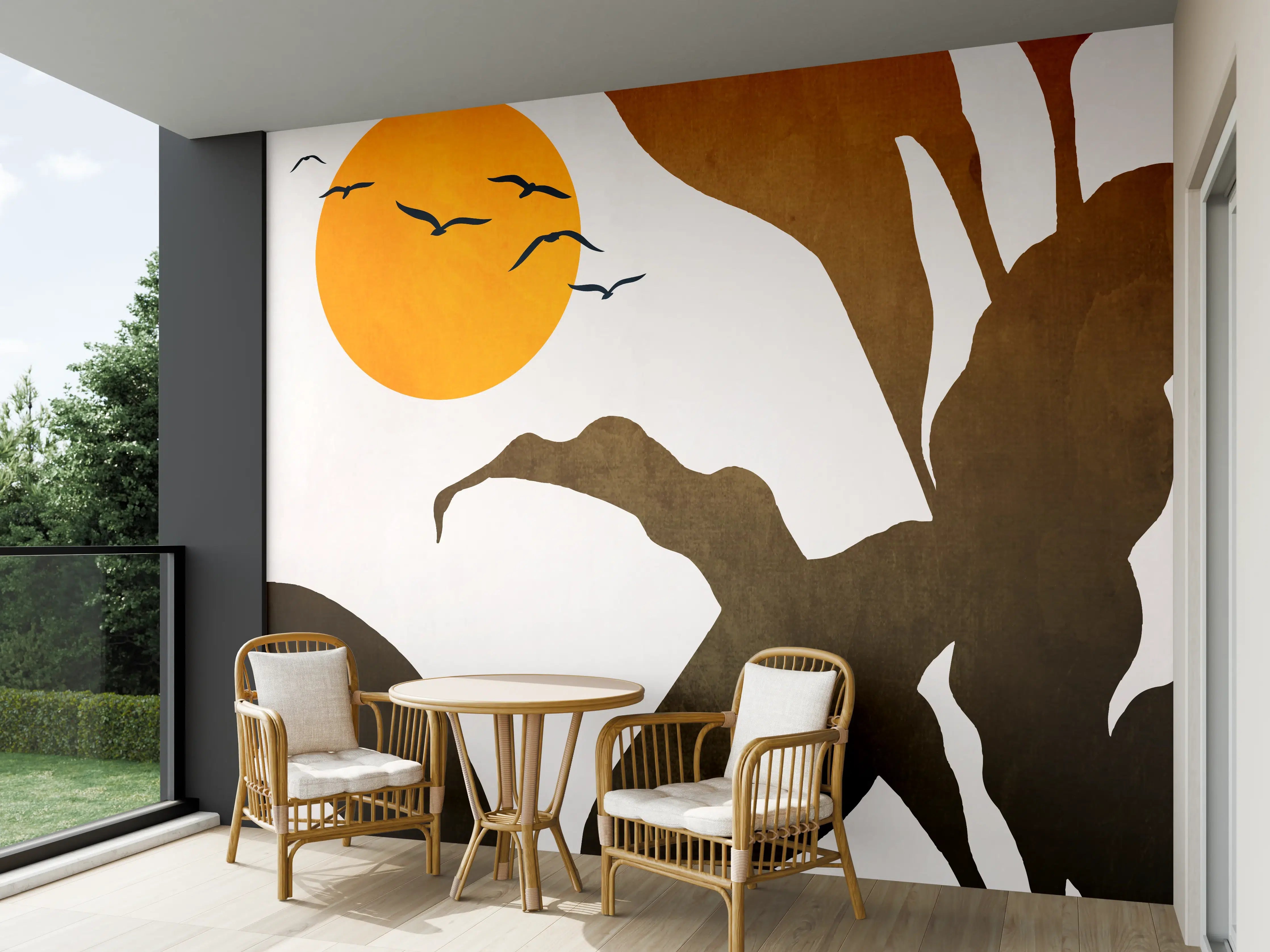 Wandverkleidung außen - Goldene Sonne - Grafik