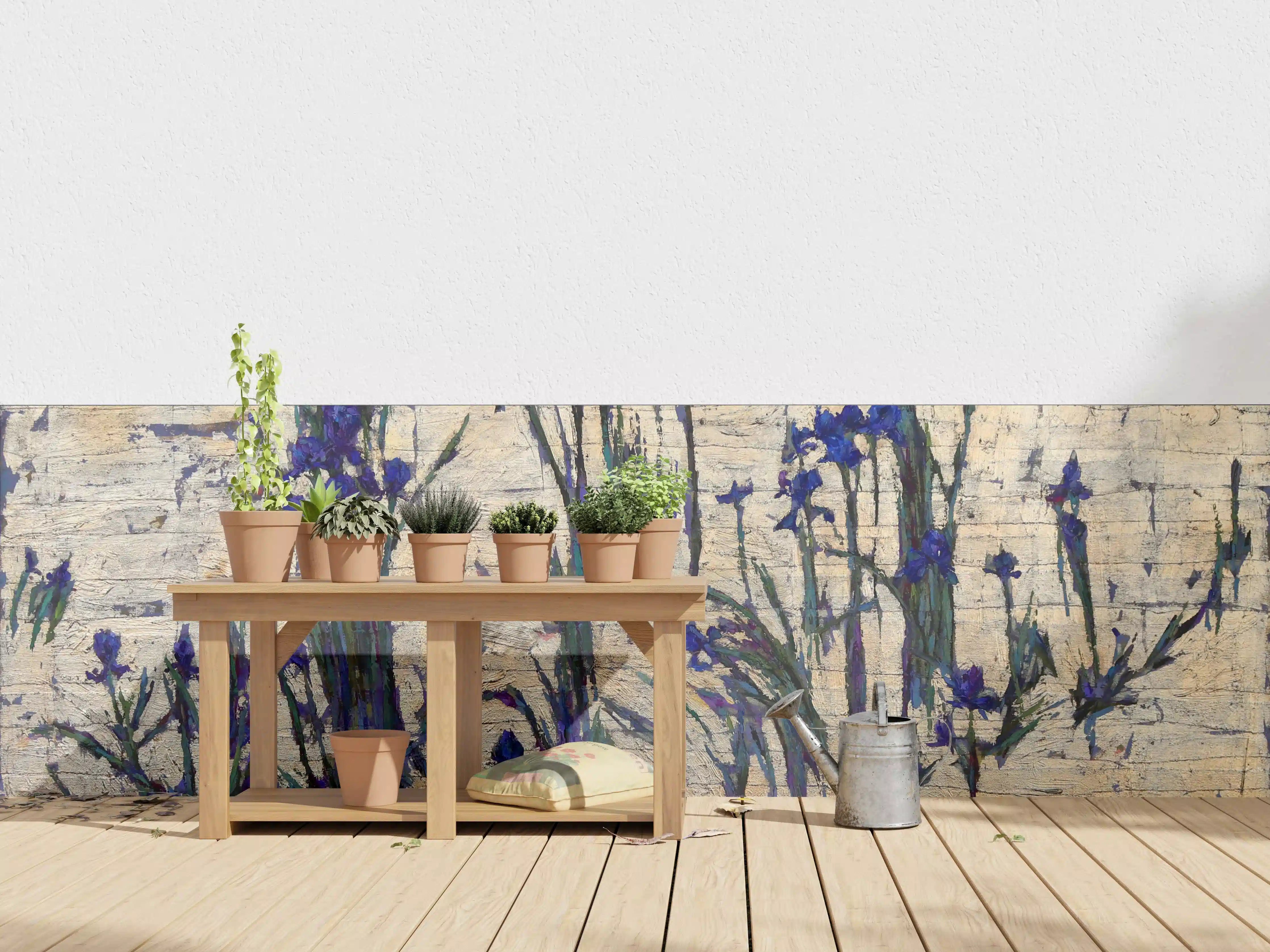Wandverkleidung außen - Goldener Hintergrund mit Violet