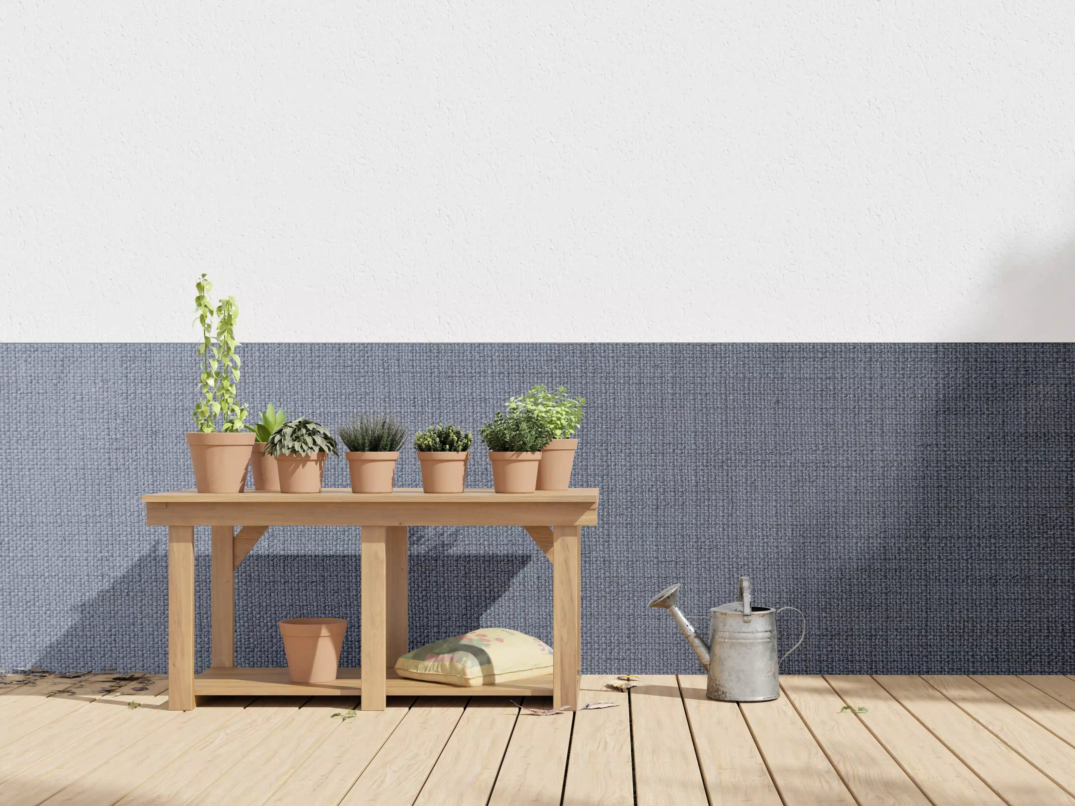 Wandverkleidung außen - Gräulicher gewebter Stoff