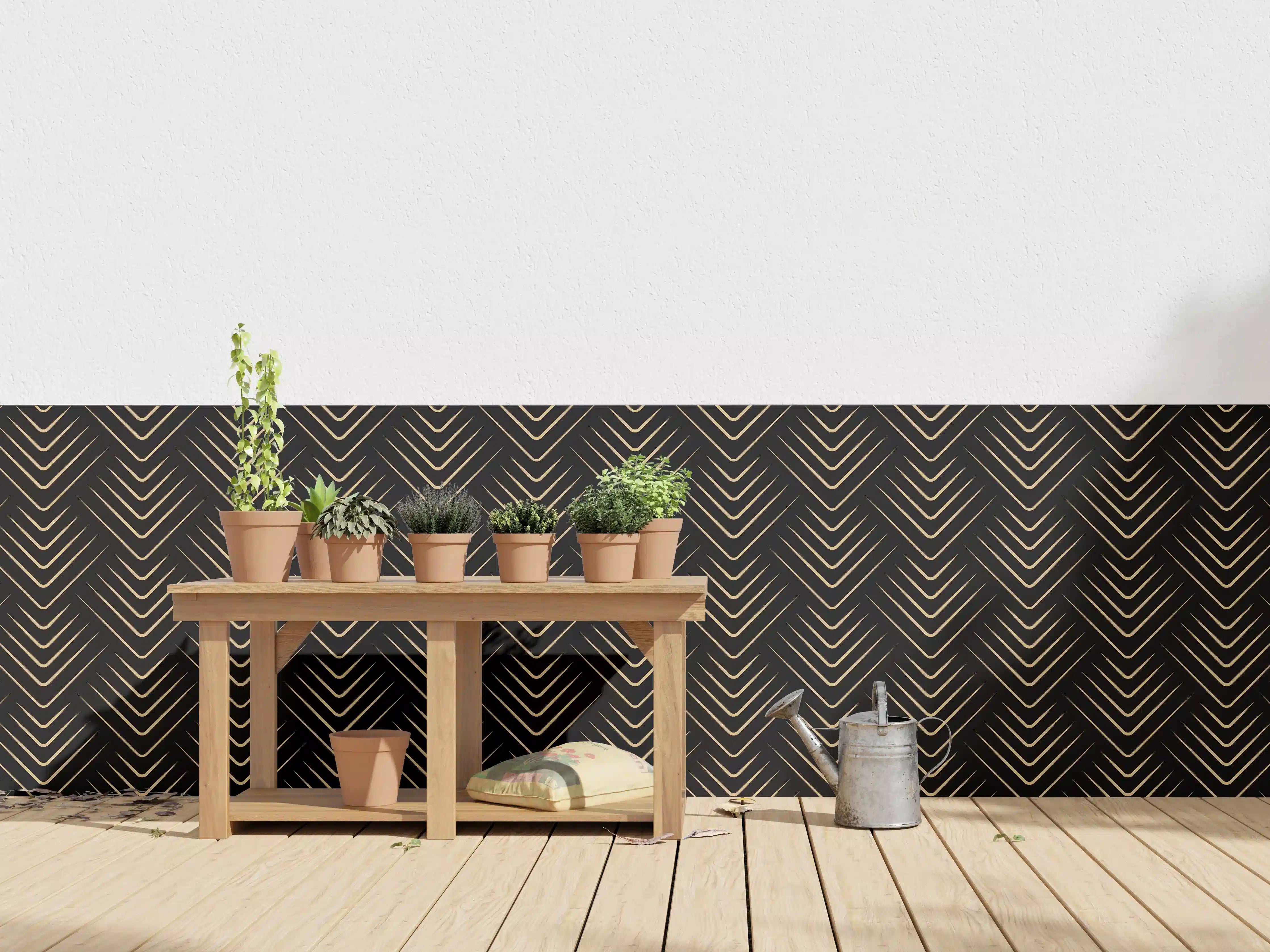 Wandverkleidung außen - Grafisches Schwarz-Muster