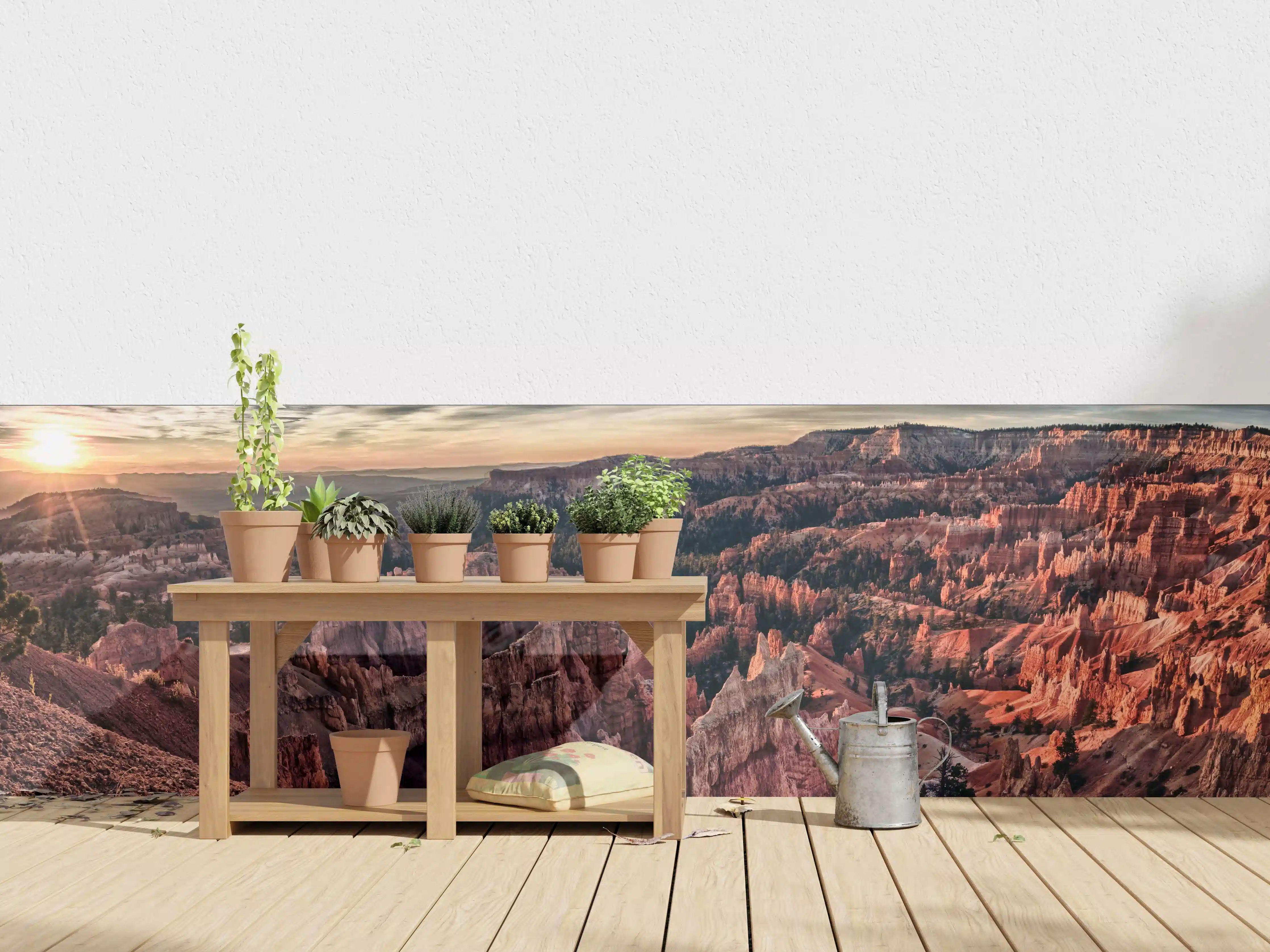 Wandverkleidung außen - Grandioser Blick auf die Canyon-Landschaft bei Sonnenuntergang