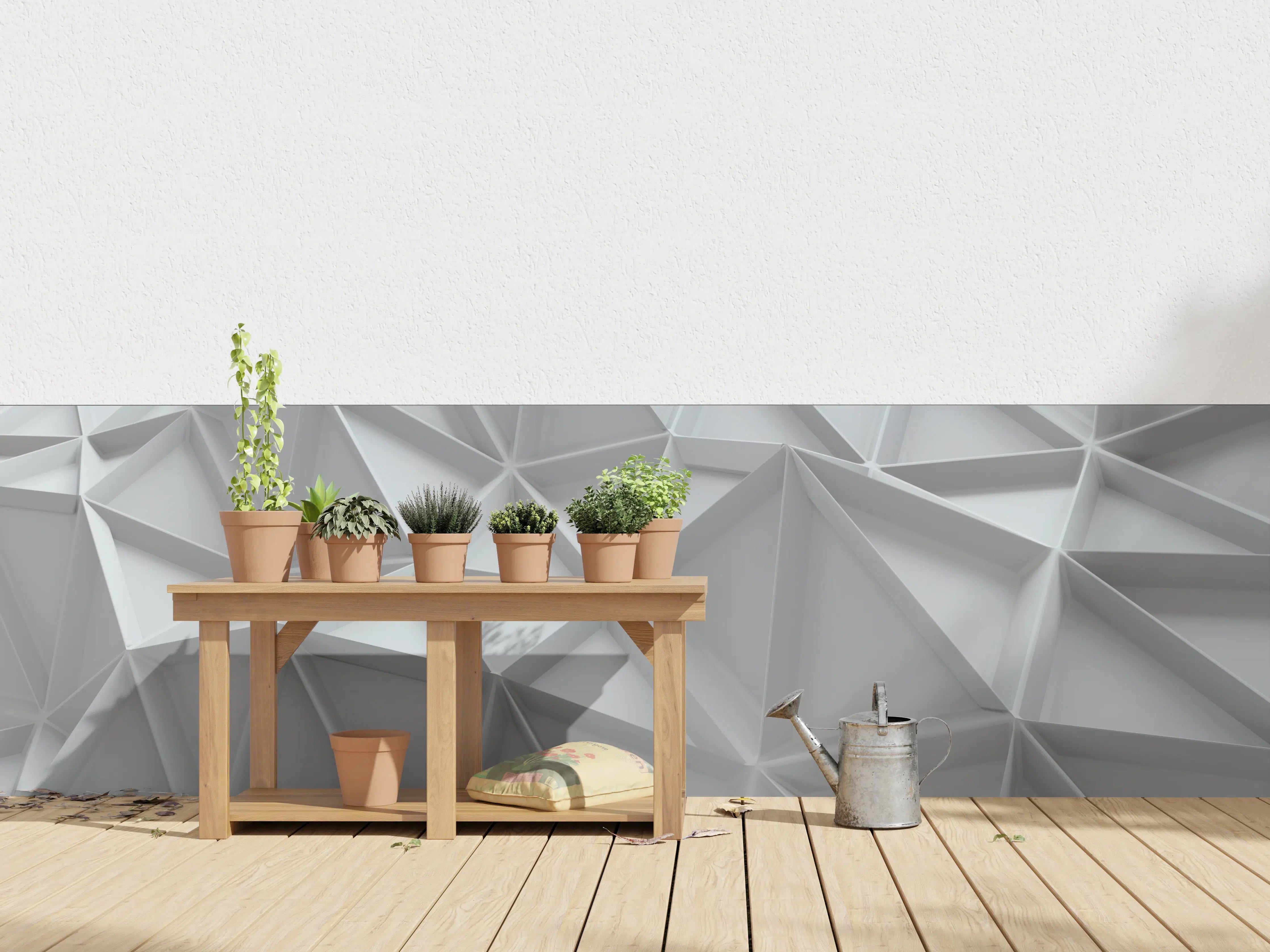 Wandverkleidung außen - Graue Akzente in Weiß: 3D-Wandkunst