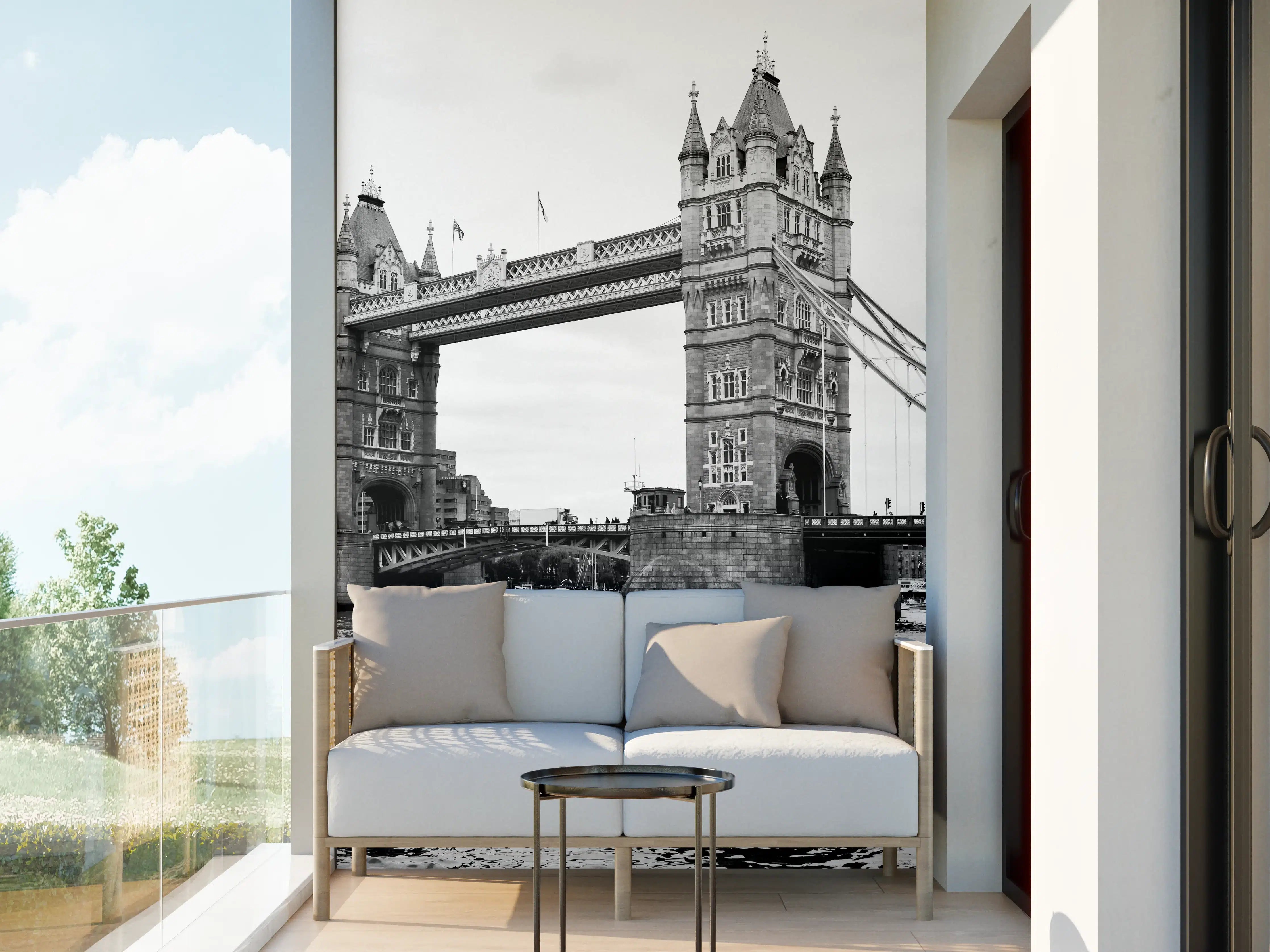 Wandverkleidung außen - Graue Impressionen der Tower Bridge