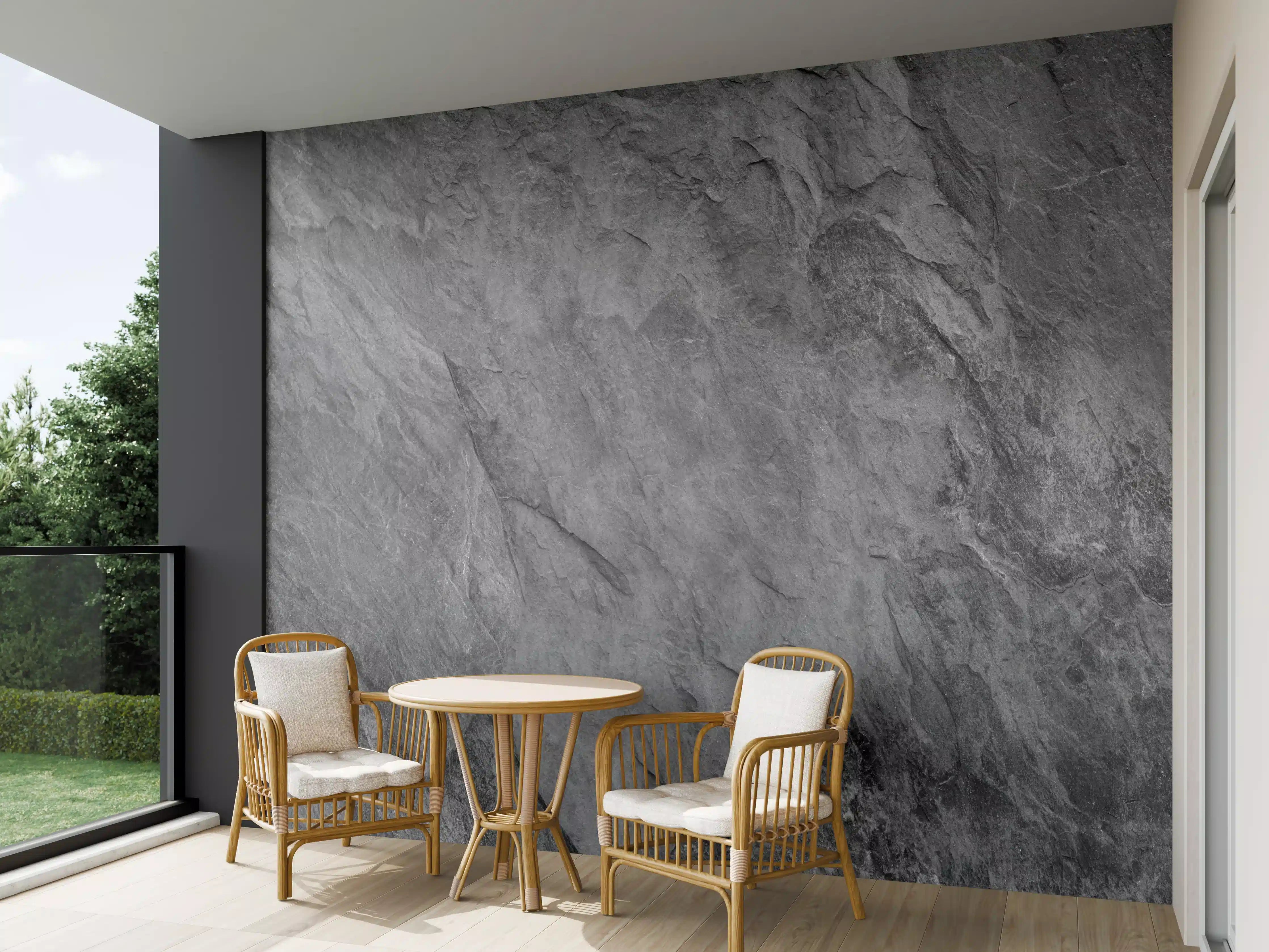 Wandverkleidung außen - Graue Steinstruktur mit natürlicher Textur