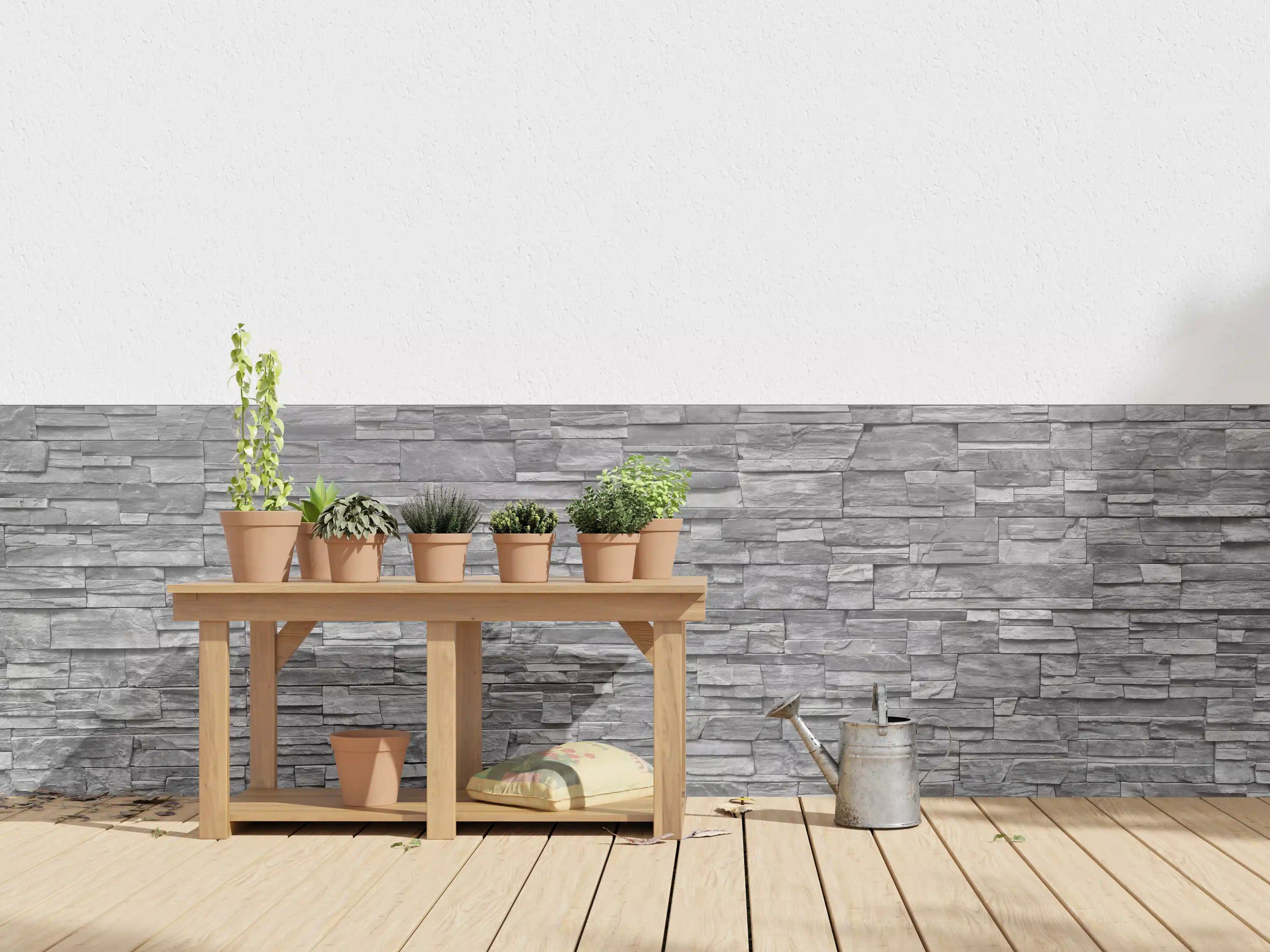 Wandverkleidung außen - Graue Steinwand